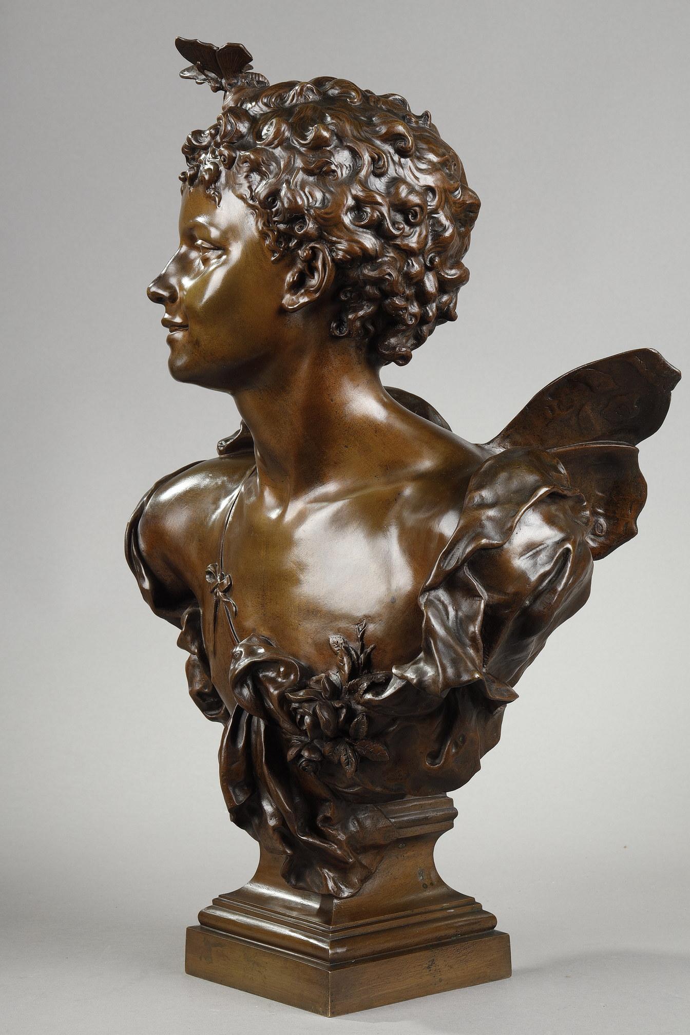 Late 19th Century Sculpture of Zephyr in Bronze, 19th Century For Sale
