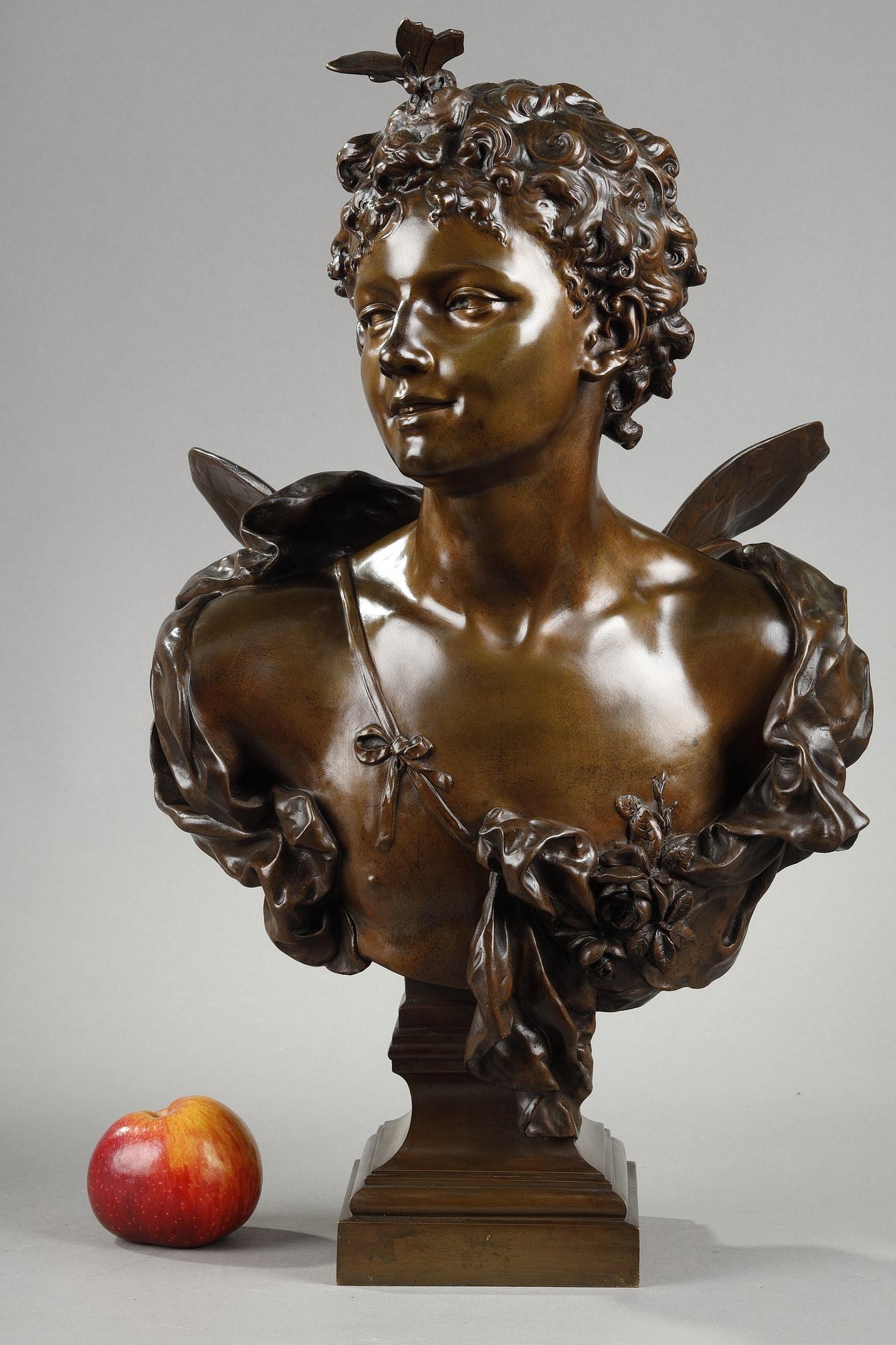 Late 19th Century Sculpture of Zephyr in Bronze, 19th Century For Sale