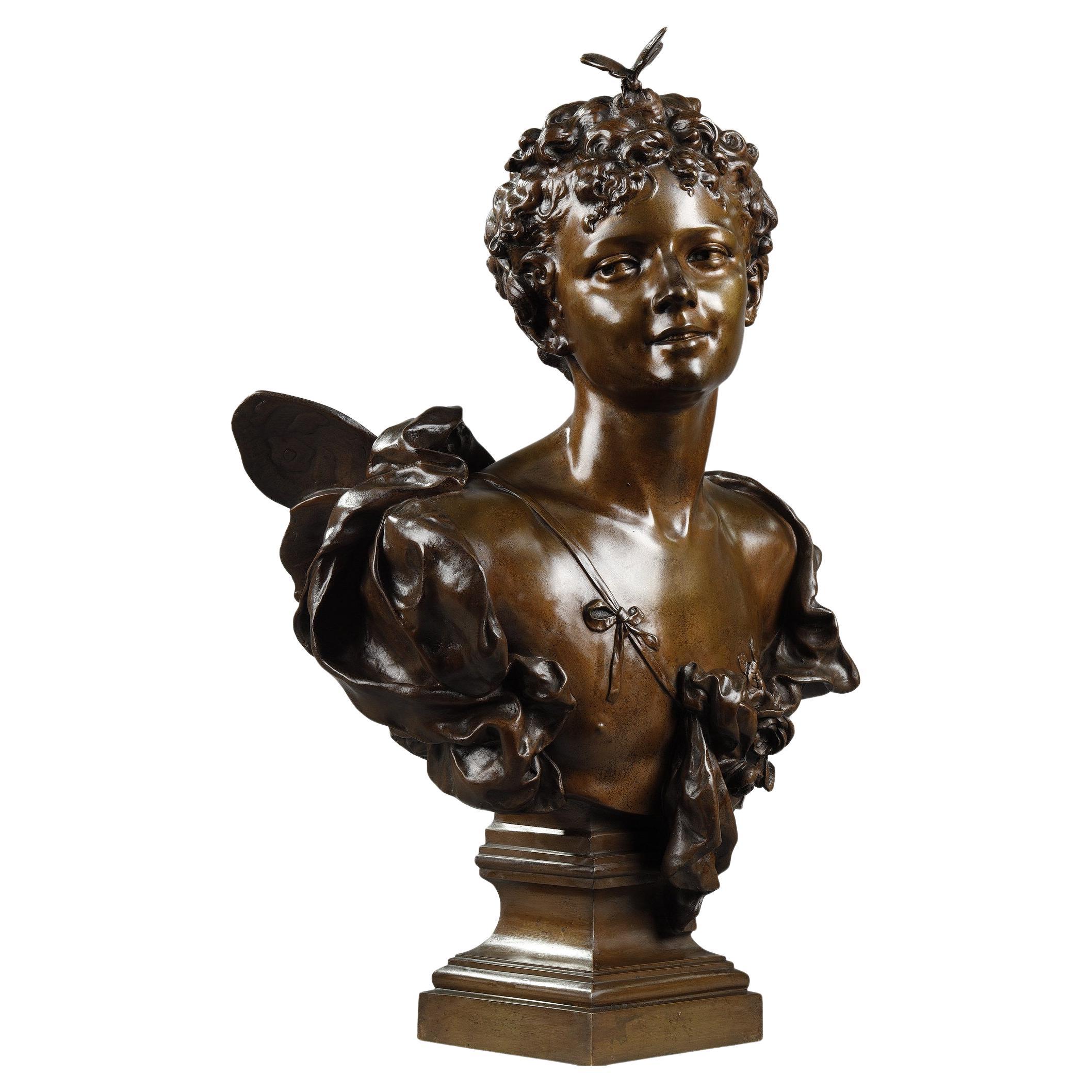 Sculpture of Zephyr in Bronze, 19th Century For Sale