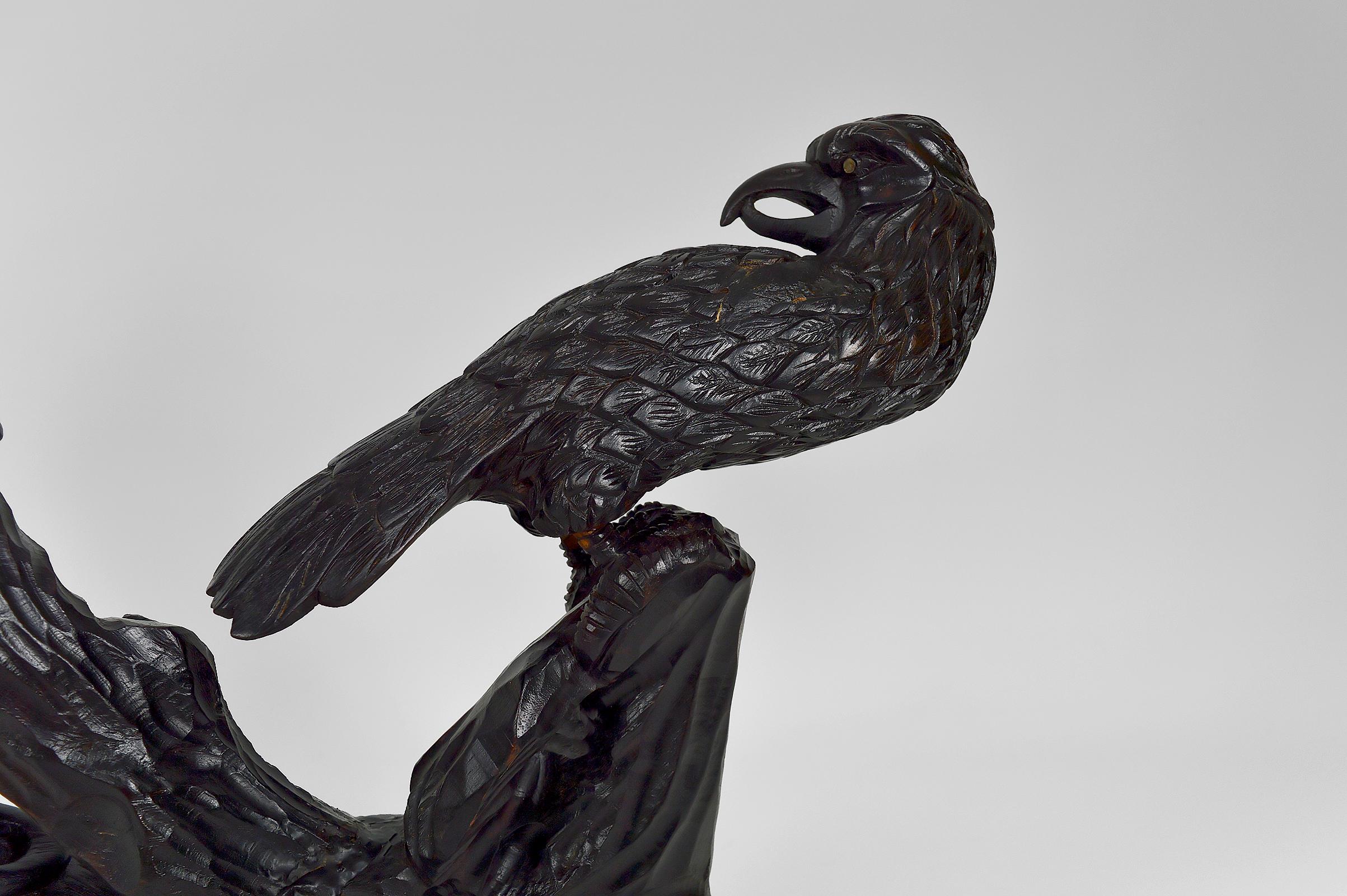 Escultura asiática / Okimono con león y cuervos, Japón, Era Meiji, hacia 1880 en venta 7