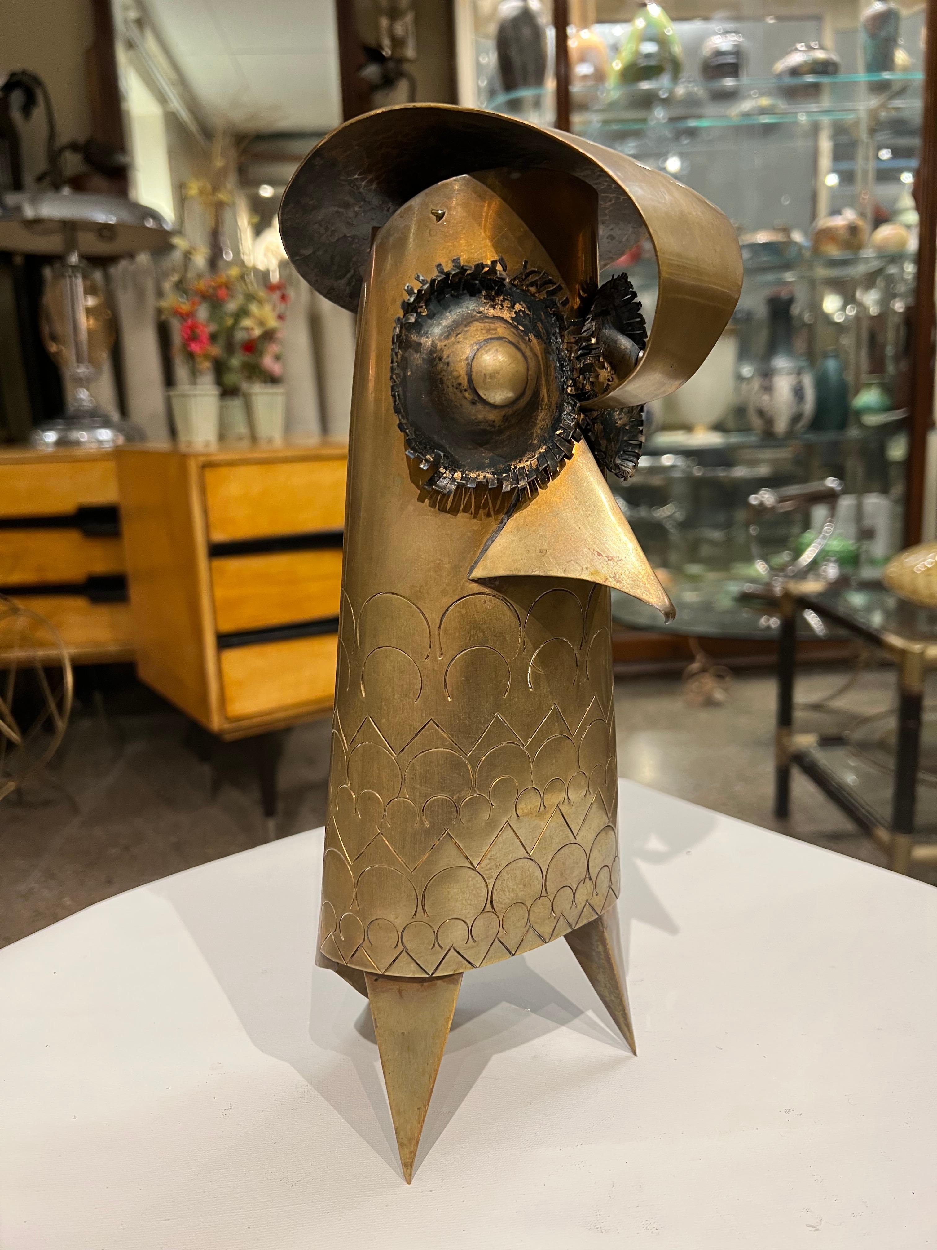 Mid-Century Modern Sculpture Owl Designer : Guayasamin, Year: 1955 For Sale