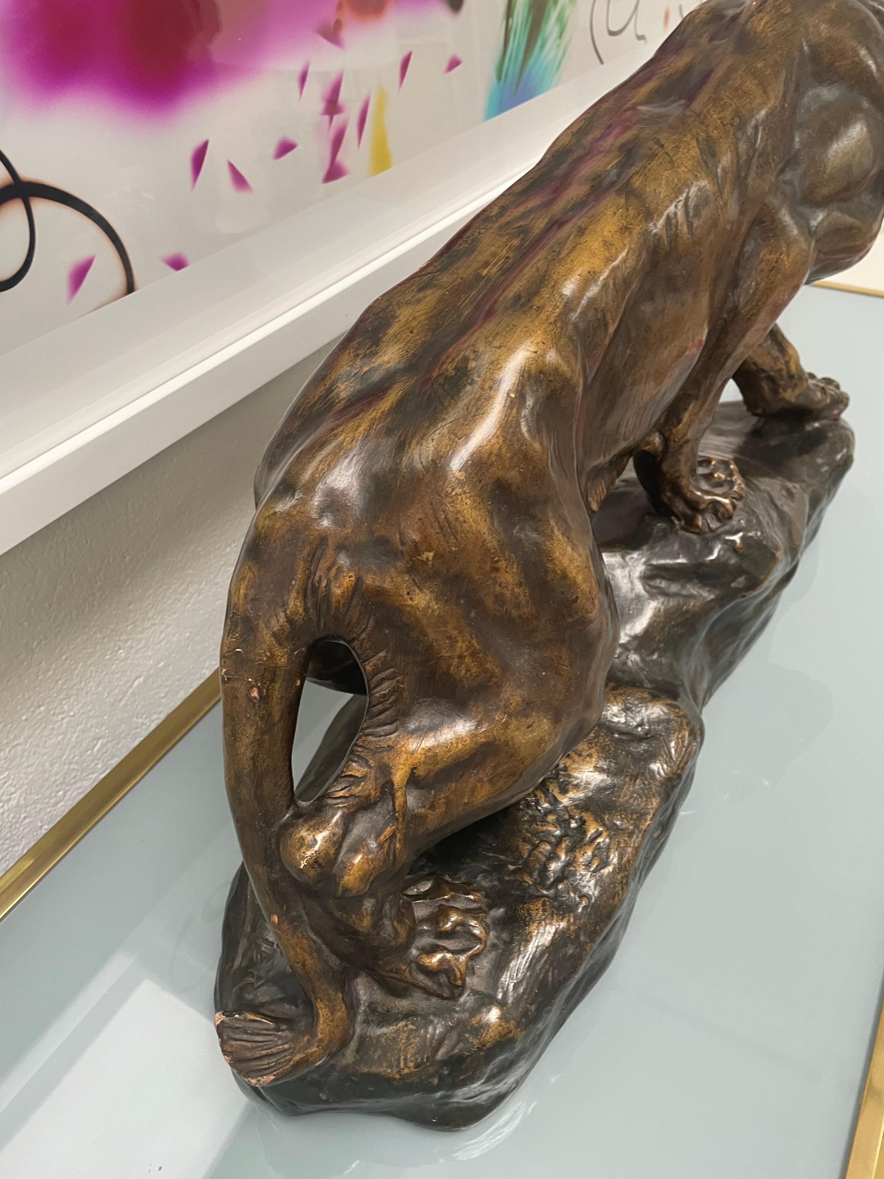 Sculpture Panthère rugissant by Thomas Cartier For Sale 4