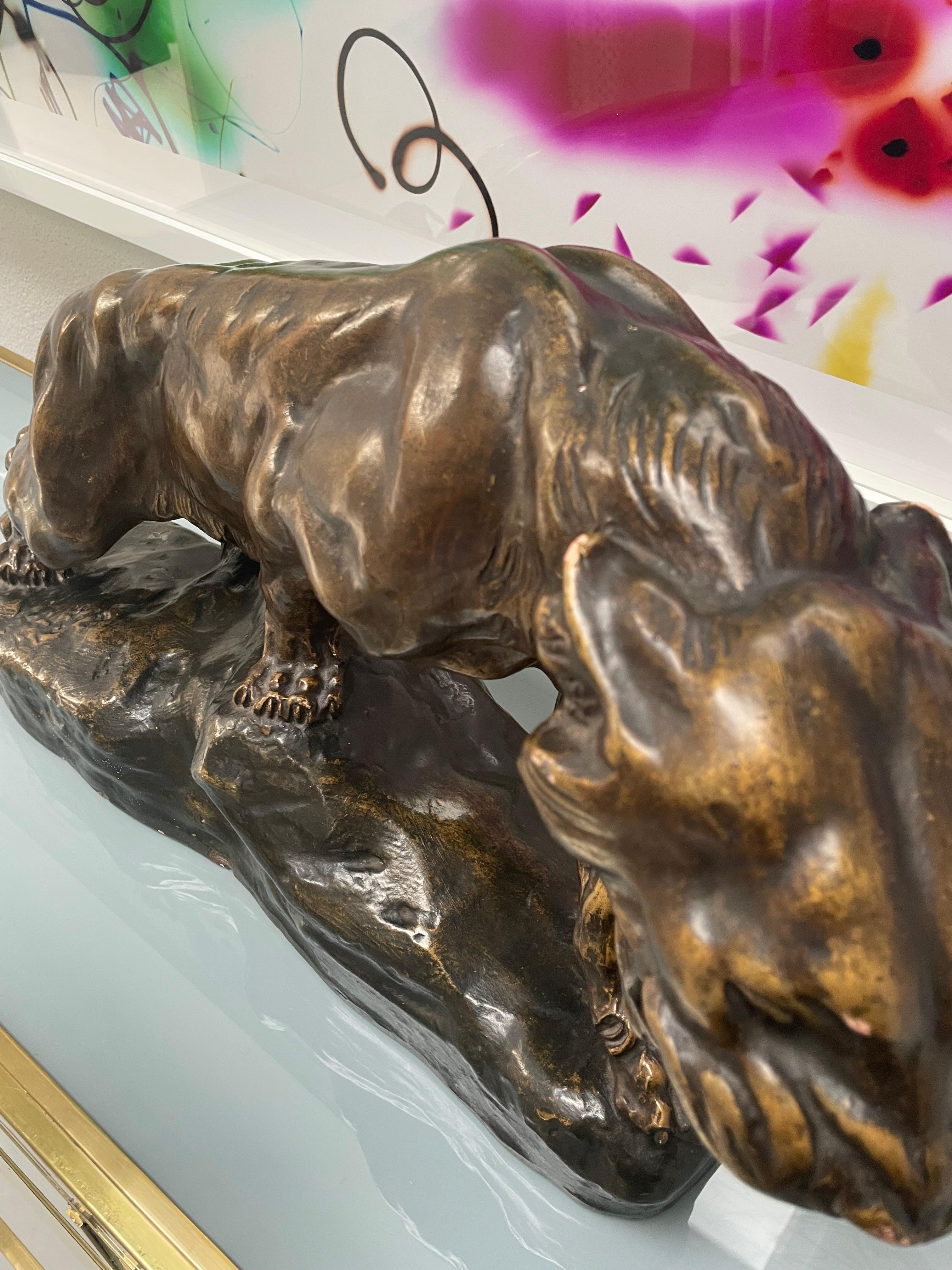 Sculpture Panthère rugissant by Thomas Cartier For Sale 6