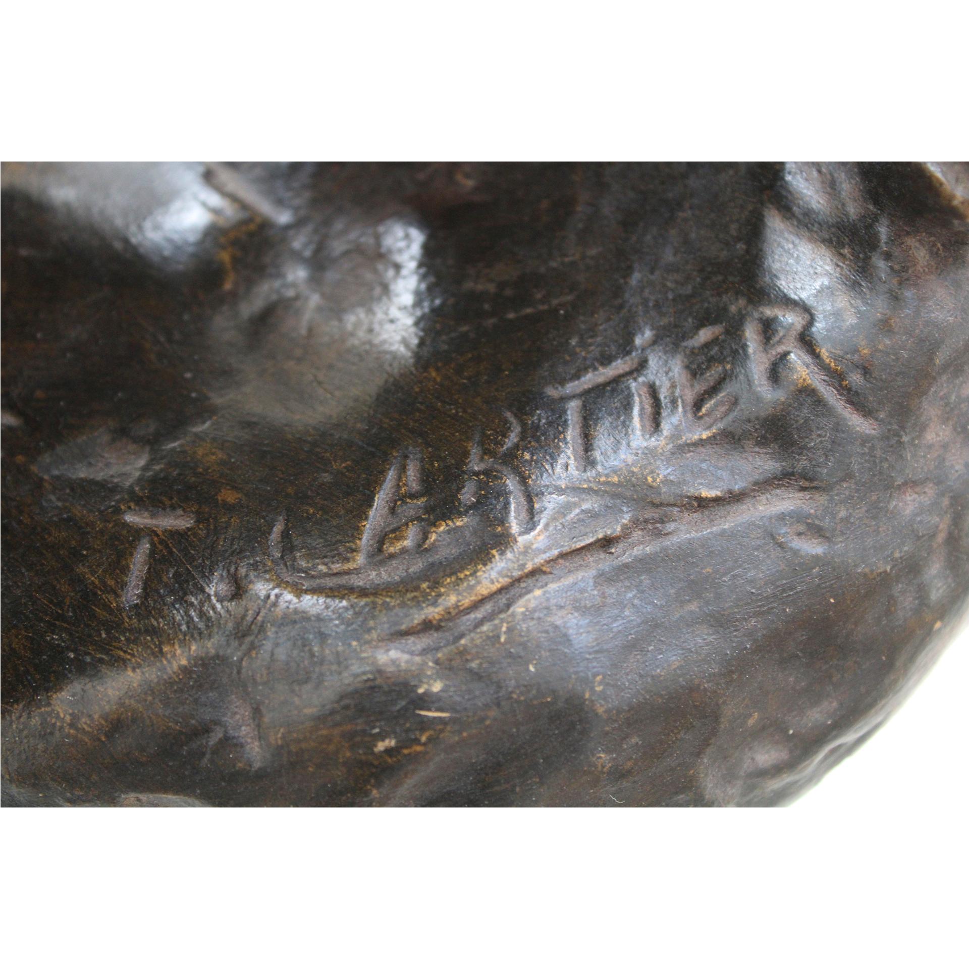 19th Century Sculpture Panthère rugissant by Thomas Cartier For Sale