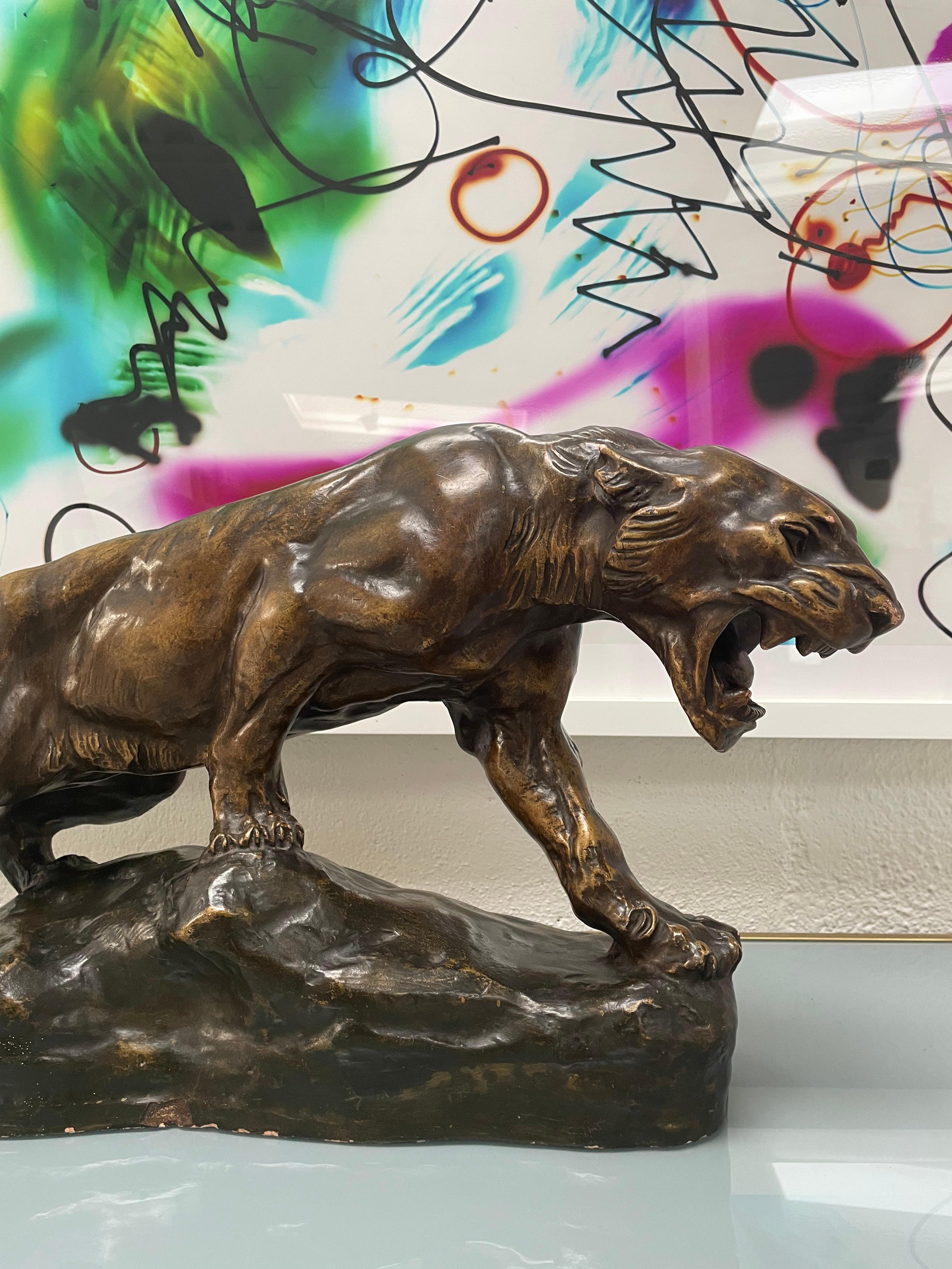 Sculpture Panthère rugissant by Thomas Cartier For Sale 1