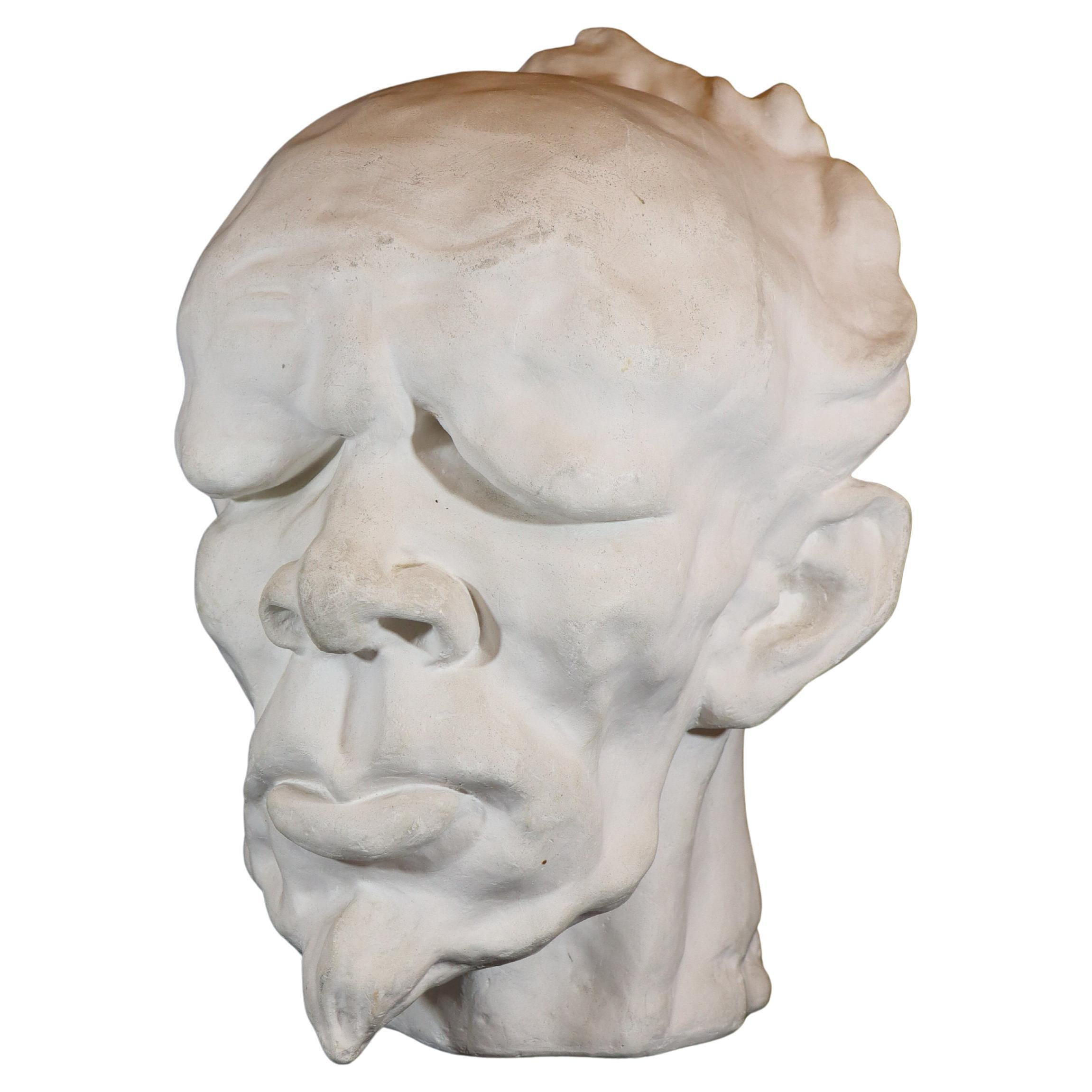 Skulptur Gips - Männerkopf - Folke Andersson im Angebot