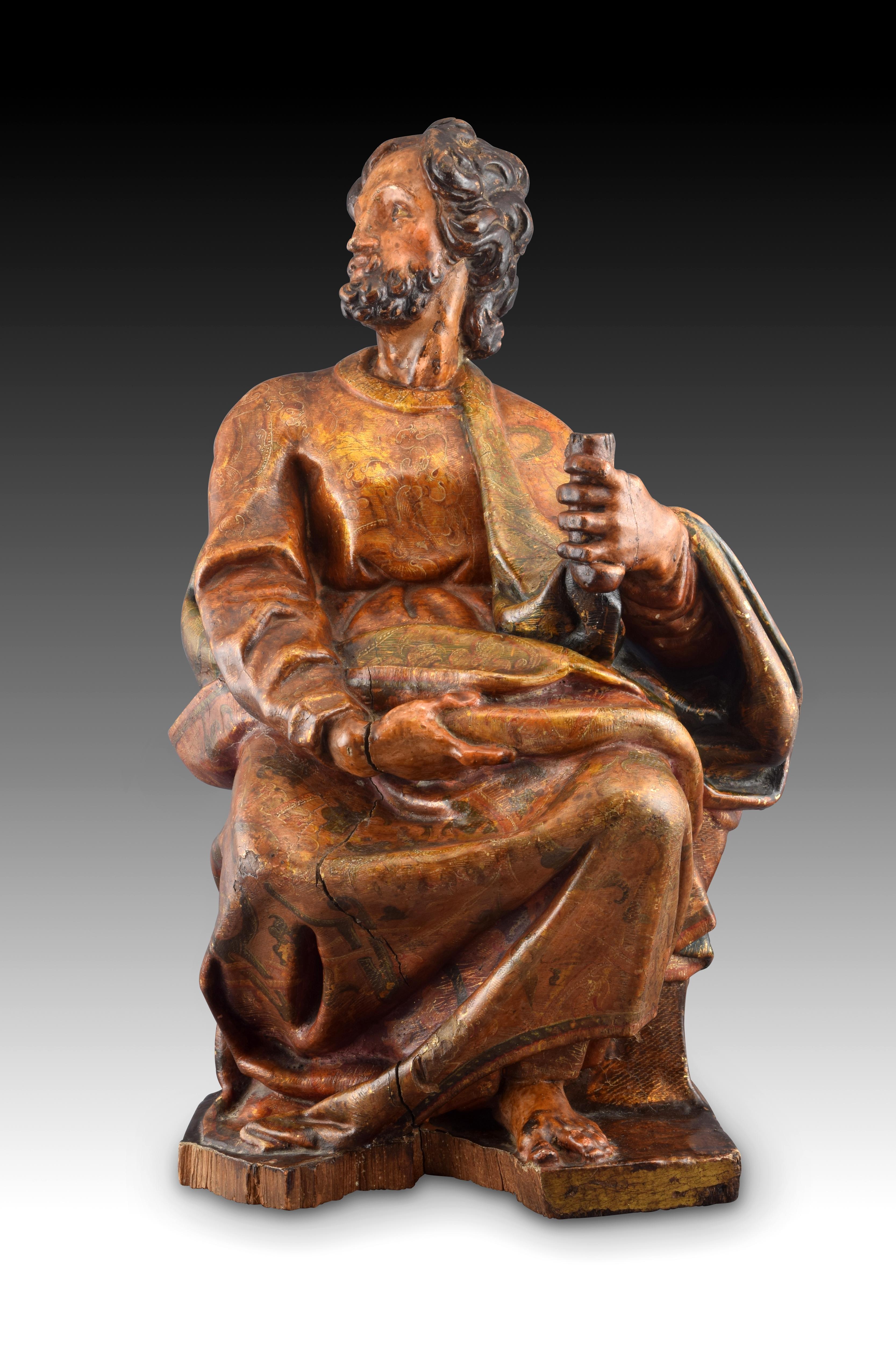 18th Century and Earlier Sculpture, Polychromed Walnut, Spain, 16th Century