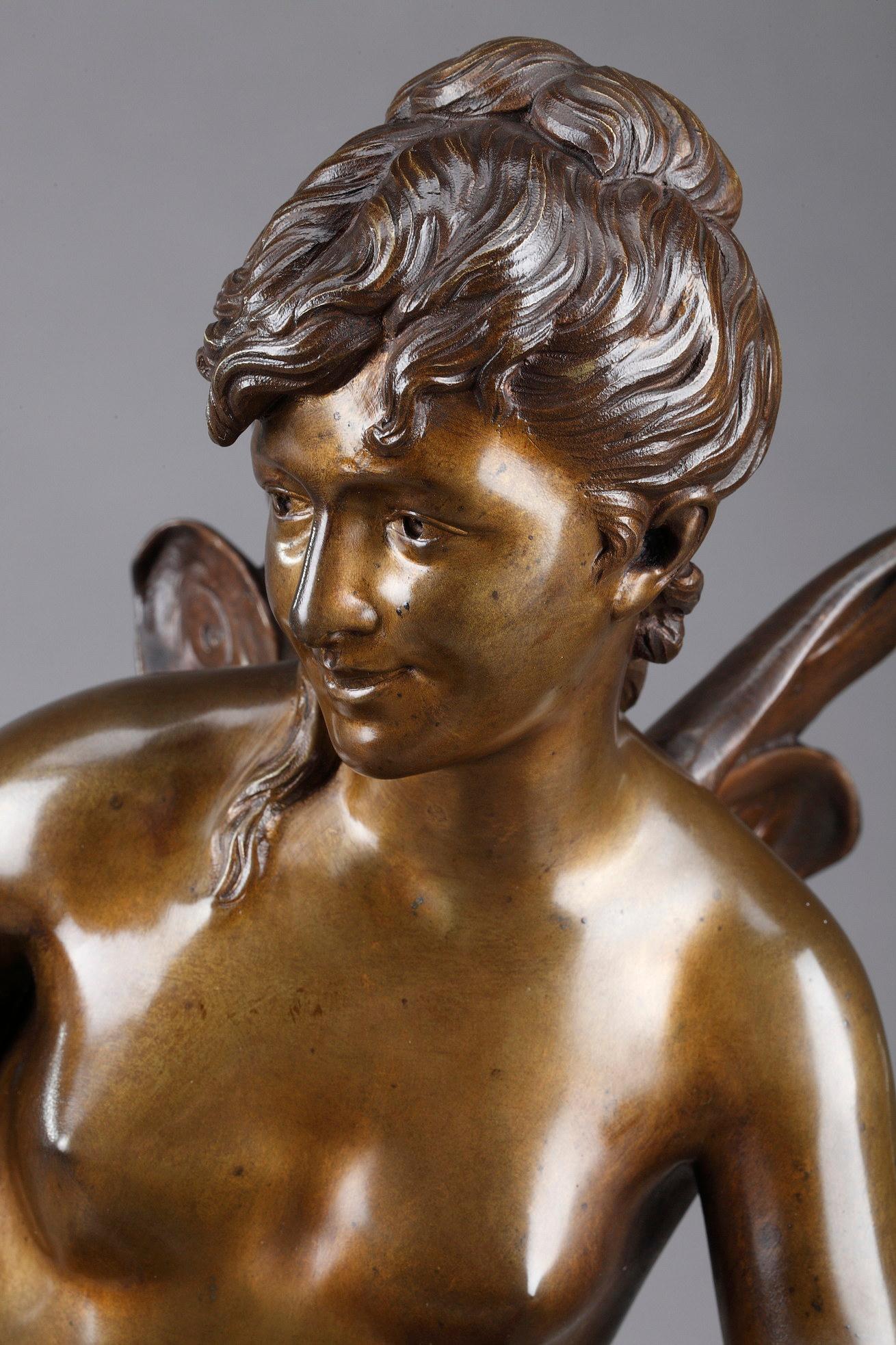 Sculpture « Psyché et amour » signée par Jean Bulio en vente 3