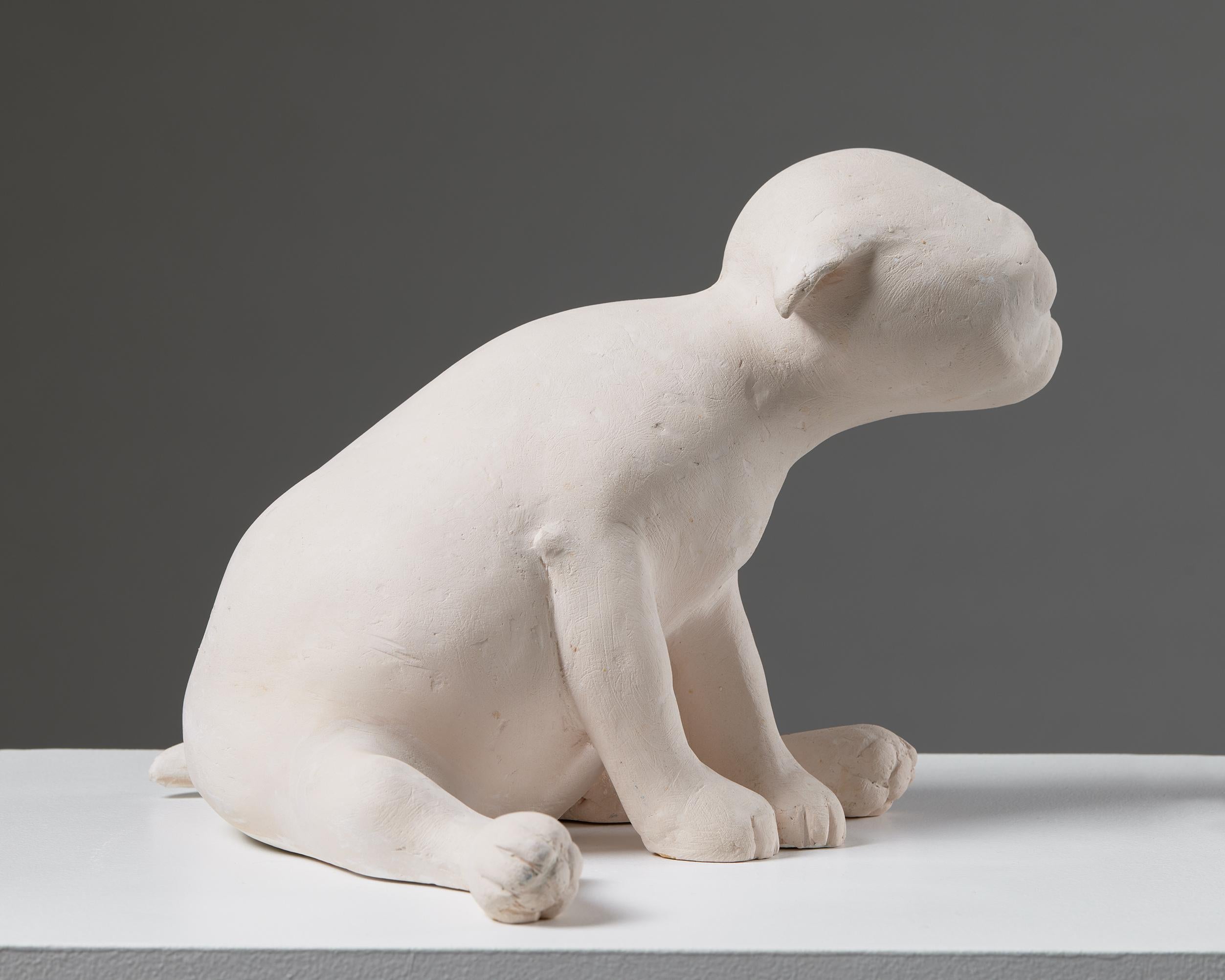 Sculpture 'Puppy in the World' by Sonja Petterson, Sweden, 2000, Pug, Dog In Good Condition For Sale In Stockholm, SE
