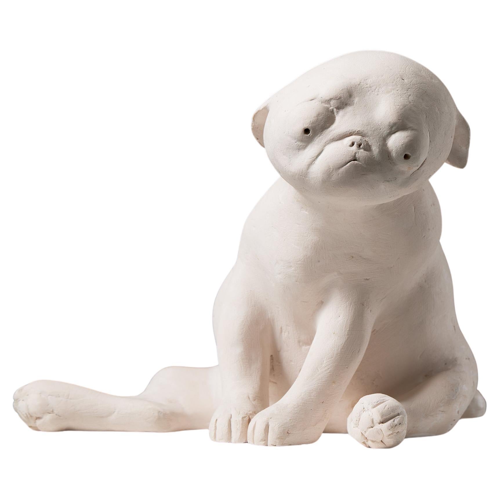 Sculpture 'Puppy in the World' by Sonja Petterson, Sweden, 2000, Pug, Dog