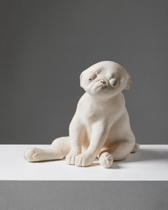 Sculpture ‘Puppy in the world’ by Sonja Pettersson, Sweden, 1991, Stoneware, pug