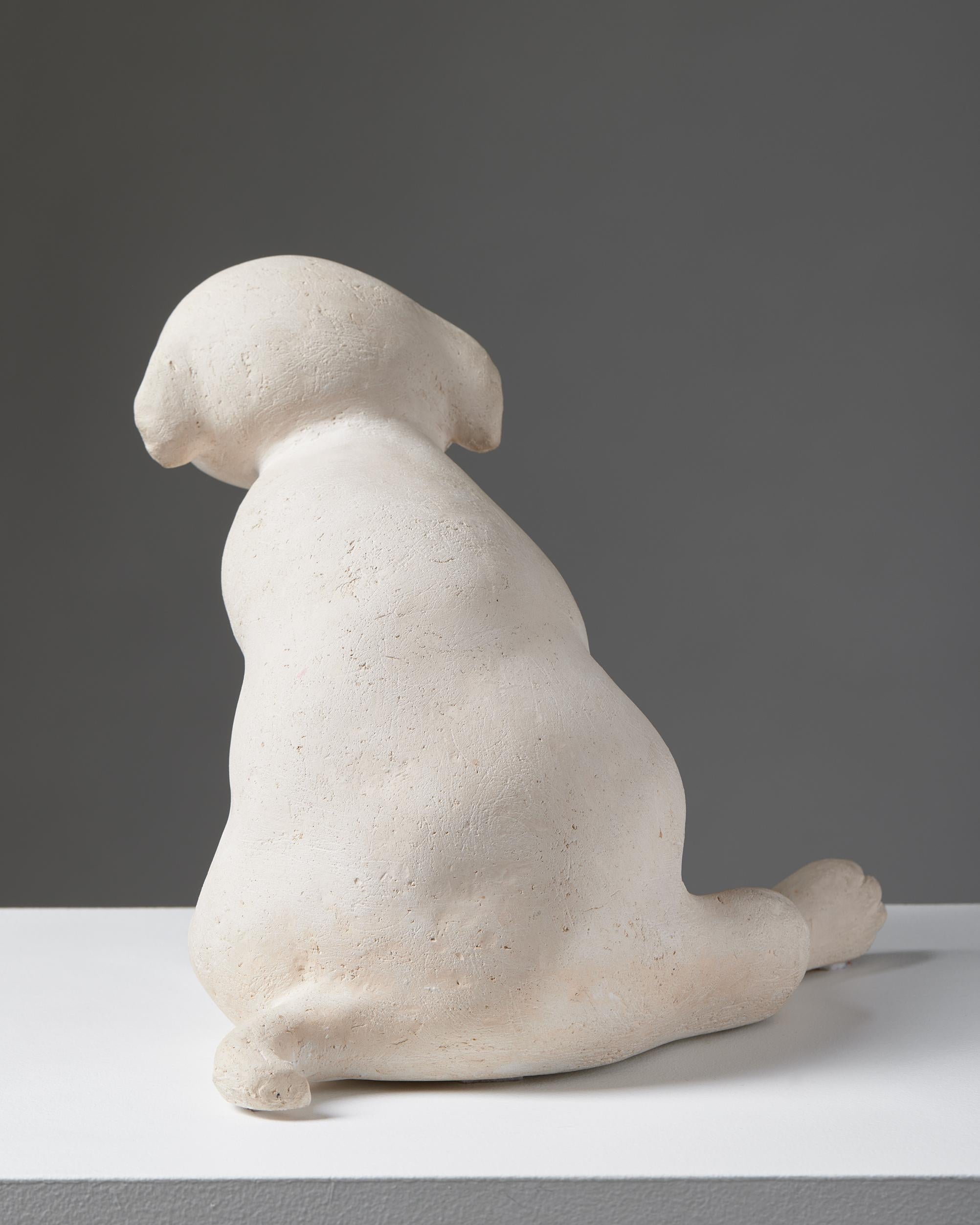 Sculpture ‘Puppy in the world’ by Sonja Pettersson, Sweden, 1991, Stoneware, pug In Good Condition In Stockholm, SE