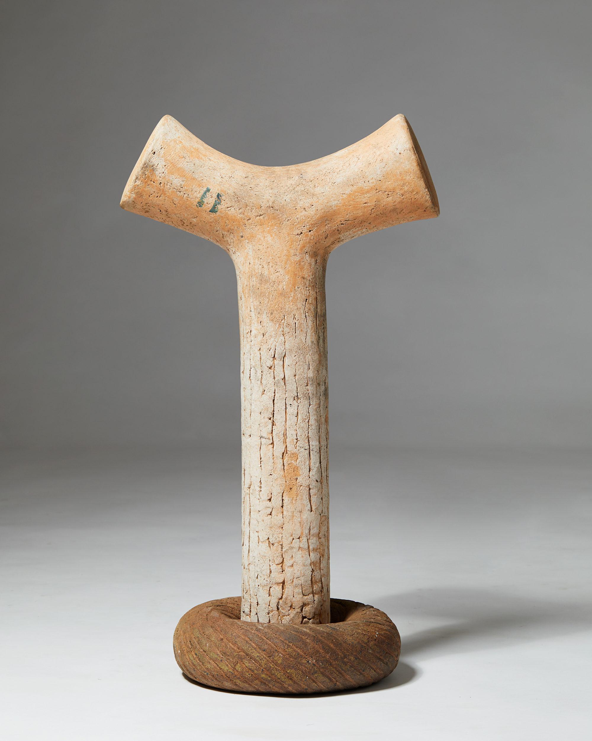 Sculpture “Rain” designed by Ole Christensen,
Denmark, 1950s.

Stoneware.

Dimensions: 
H: 79 cm/ 2' 7 5/8''
D: 31 cm/ 1' 1/2''

Provenance: The collection of Karin and Ole Christensen.