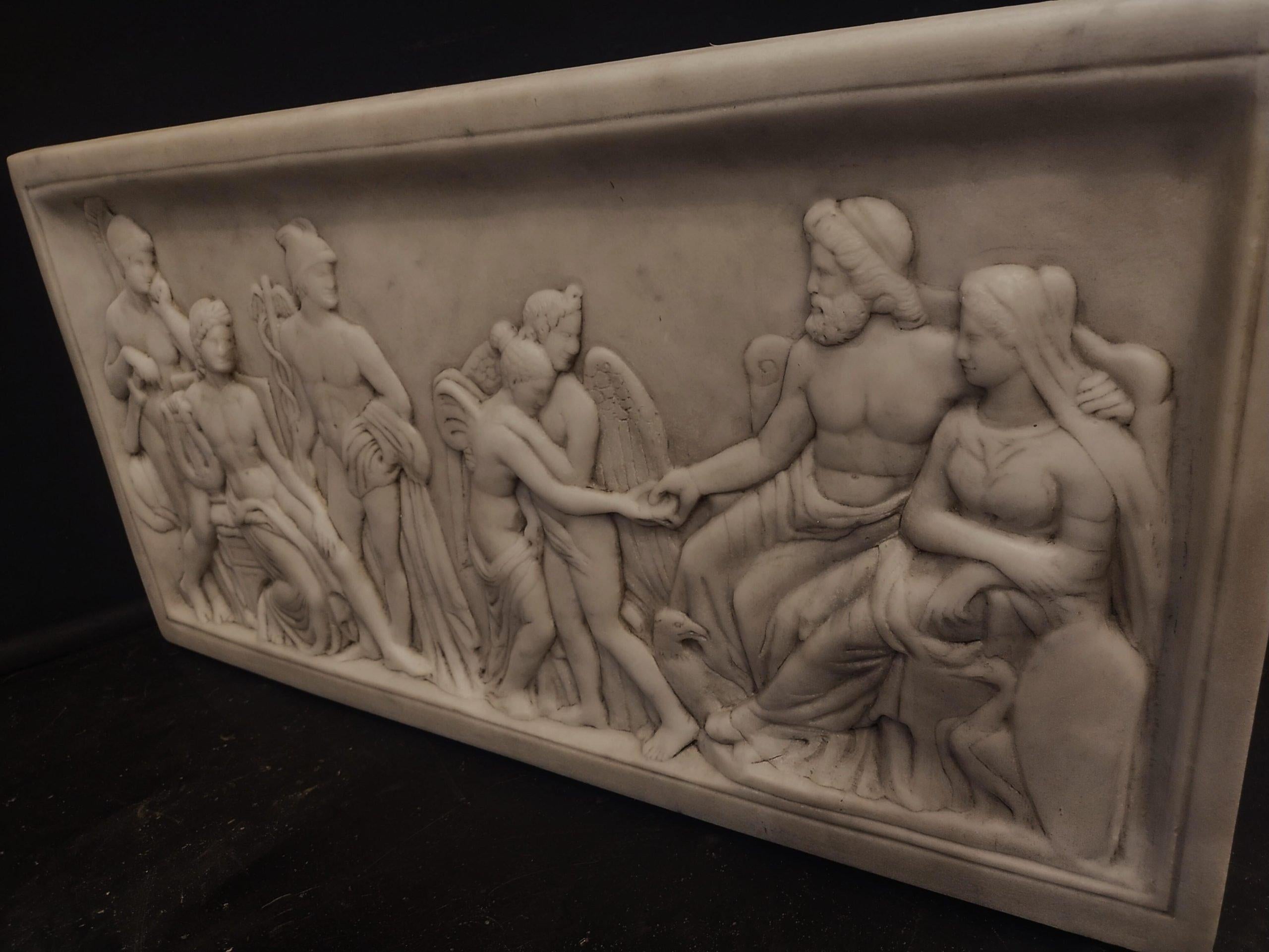 Marmo Sculpture, Relief of Mythological Scene from the Neoclassical Period in vendita