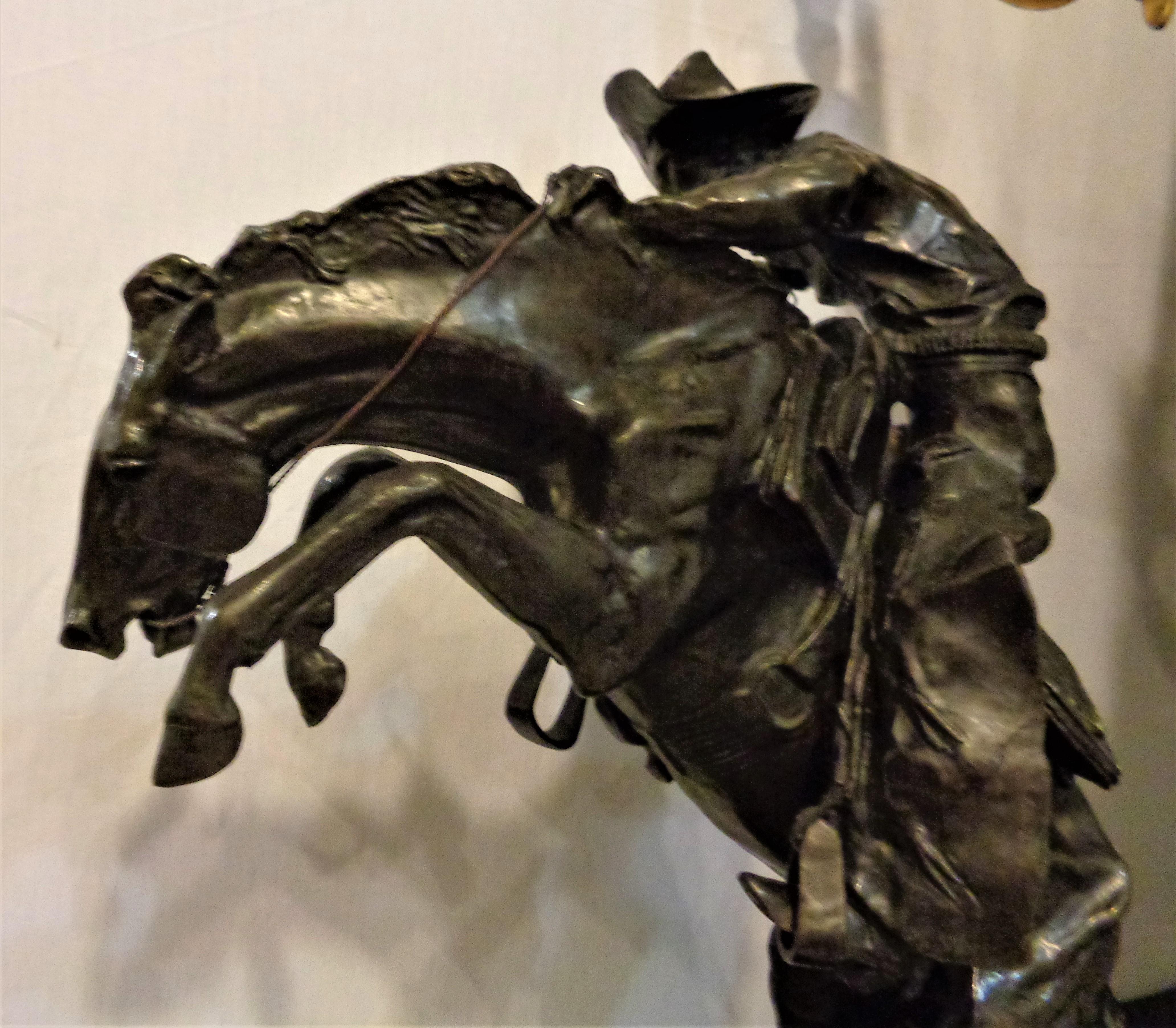 Sculpture Remington Reproduction The Bronco Buster Large 2