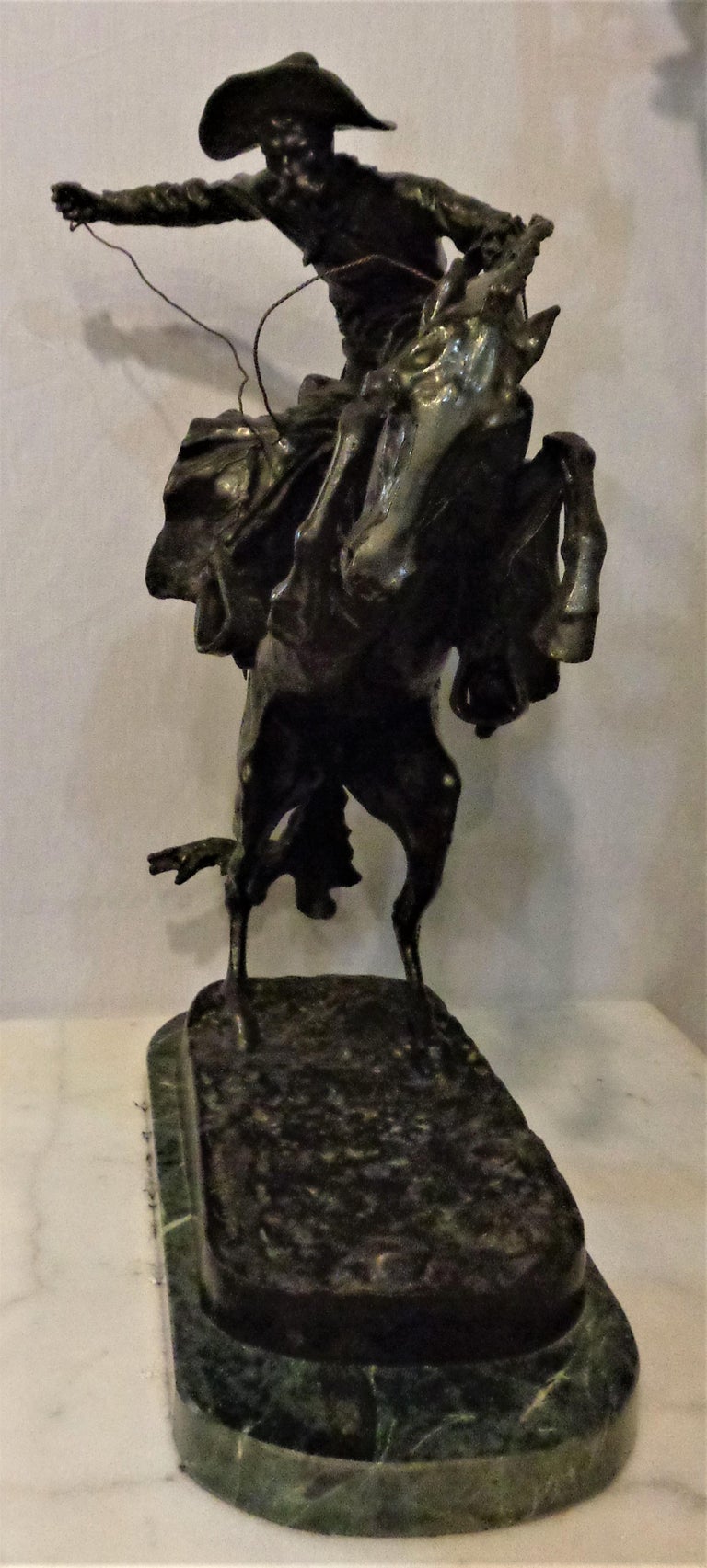 Sculpture Remington Reproduction The Bronco Buster Large at 1stDibs