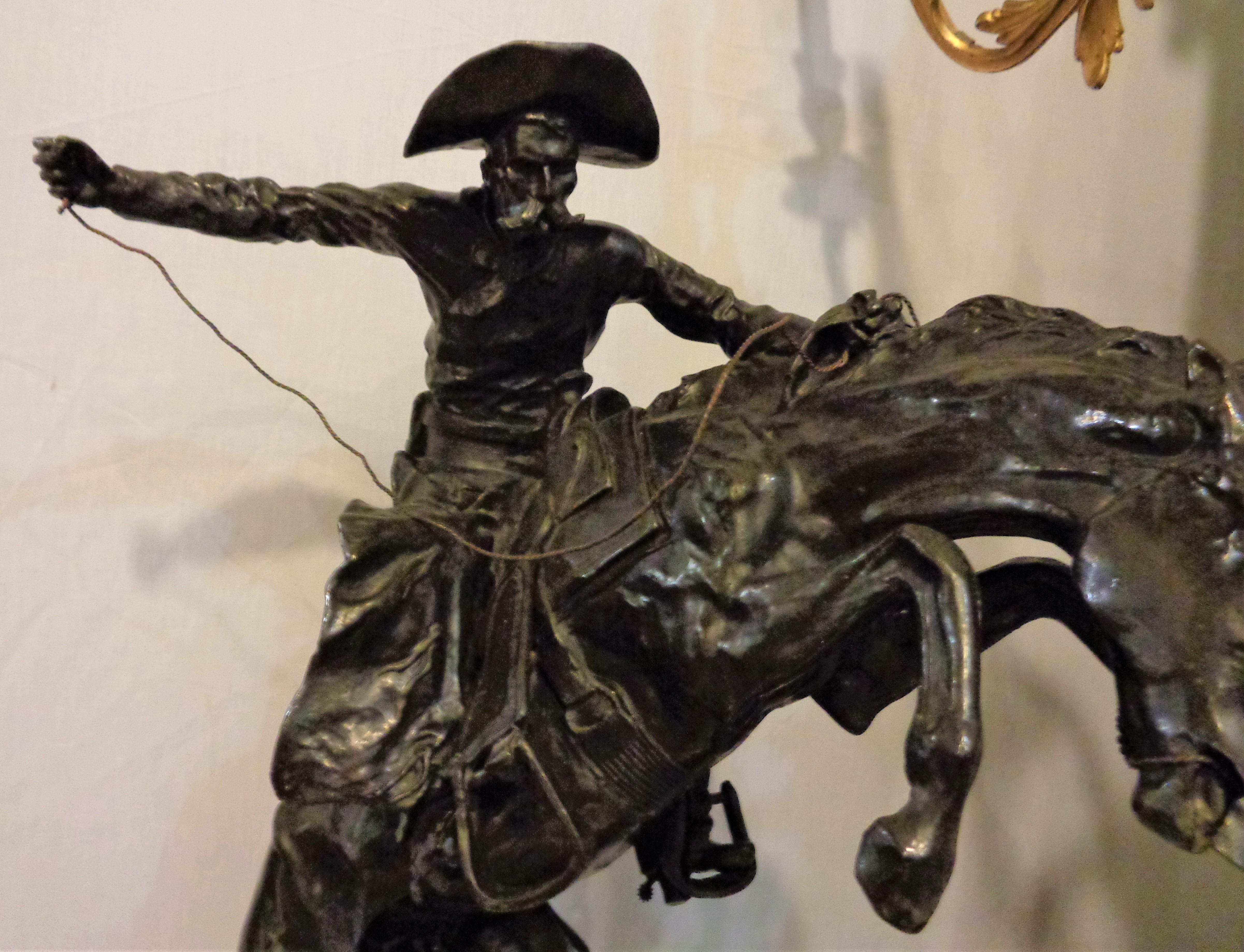 20th Century Sculpture Remington Reproduction The Bronco Buster Large