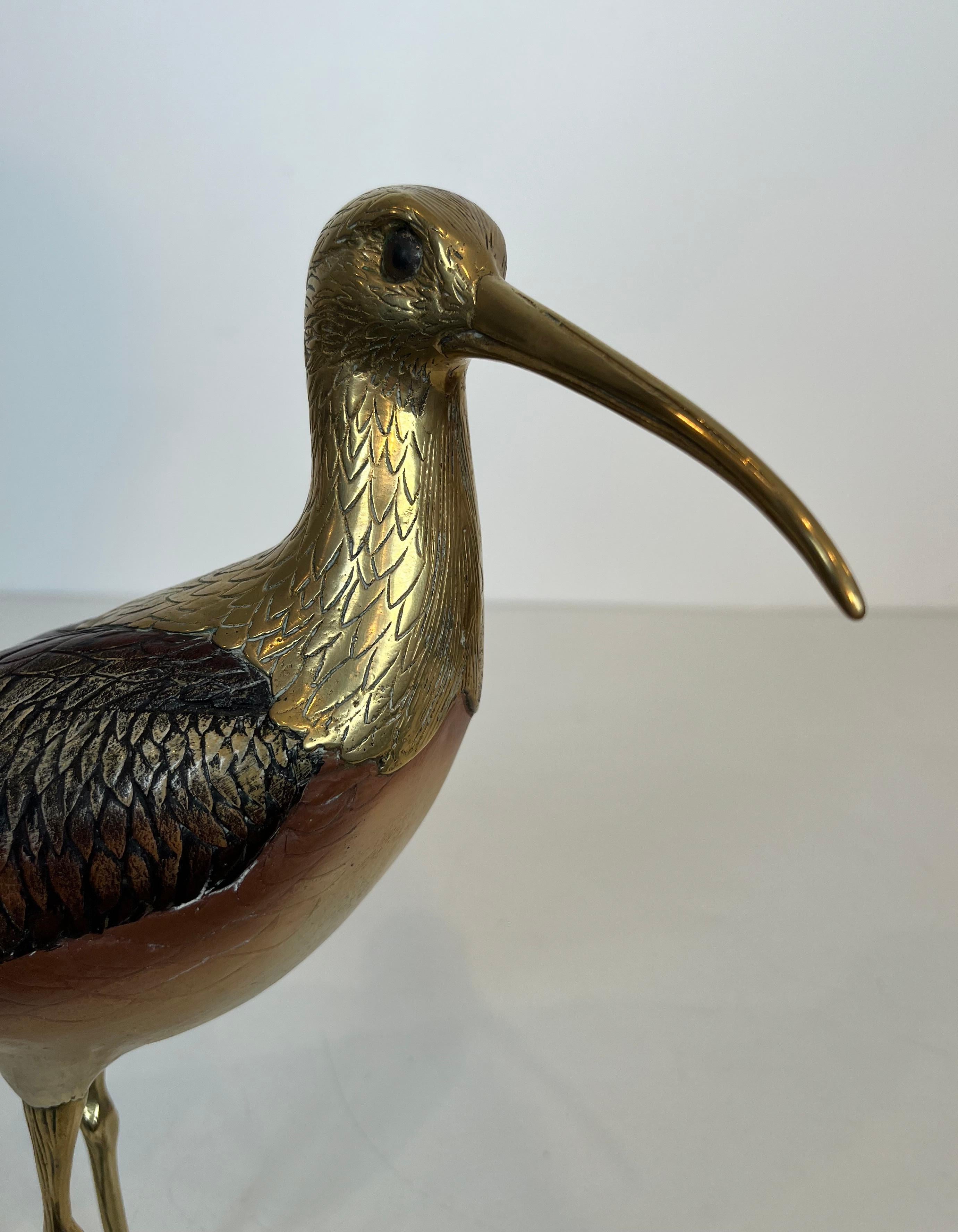 Scultura che rappresenta un uccello in legno policromo e ottone. Opera italiana firmata in vendita 6