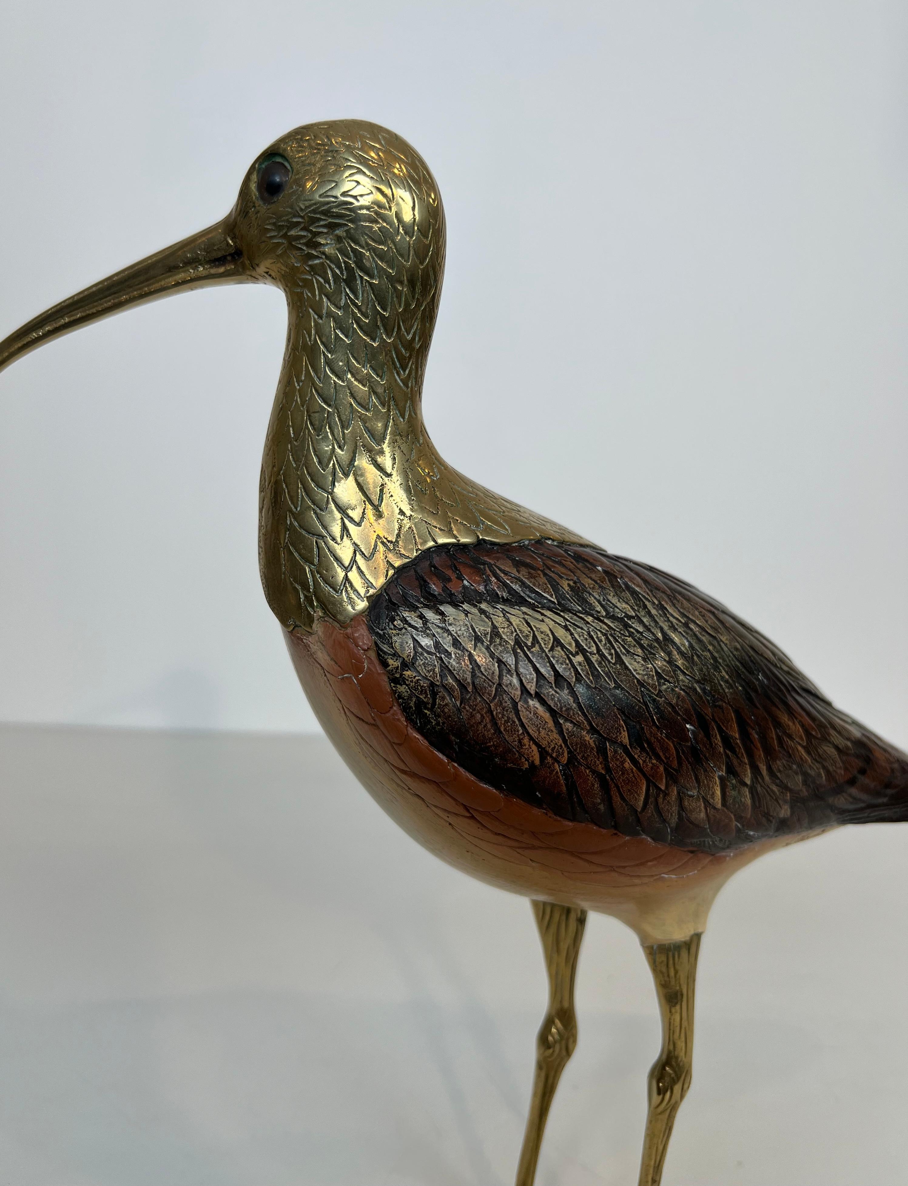 Scultura che rappresenta un uccello in legno policromo e ottone. Opera italiana firmata in vendita 8