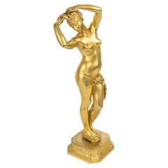Sculpture Representing an Oriental Dancer in Gilded Bronze, Circa 1900.