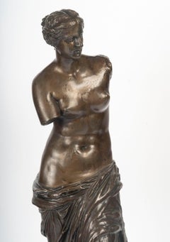 Sculpture, Representing the Venus de Milo, Patinated Bronze, Fondeur Barbedienne