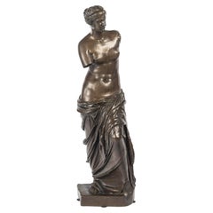 Sculpture, Representing the Venus de Milo, Patinated Bronze, Fondeur Barbedienne