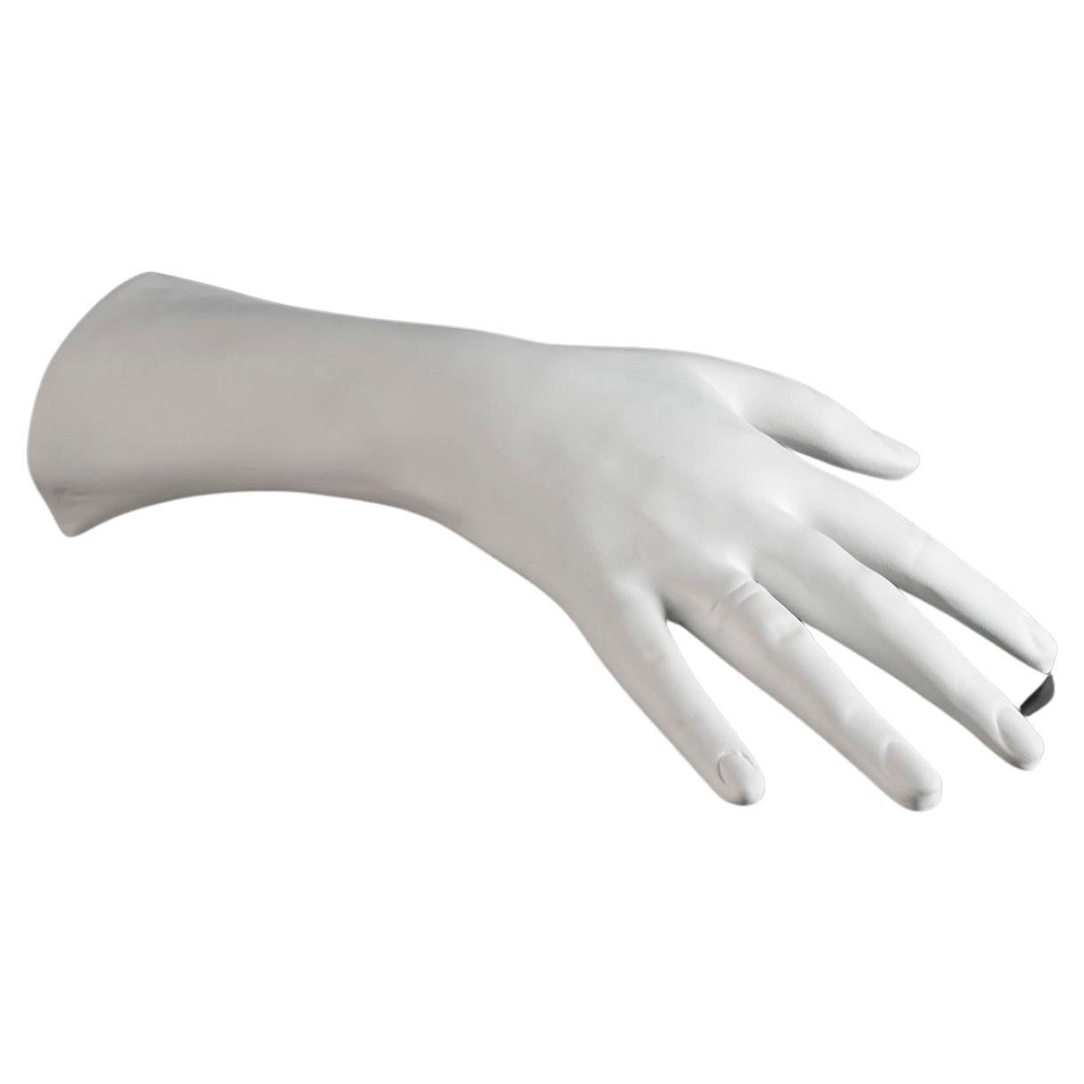 Sculpture Right Hand, White Bassano Ceramic, Italy For Sale