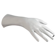 Sculpture Right Hand, White Bassano Ceramic, Italy