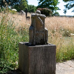 Sculpture Sandstone Carved Figurative The Thinker