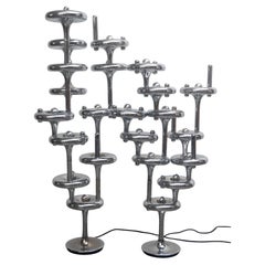 Sculpture Set aus zwei modularen Nagel 1960s Space-Age Stehleuchten, Made in Germany