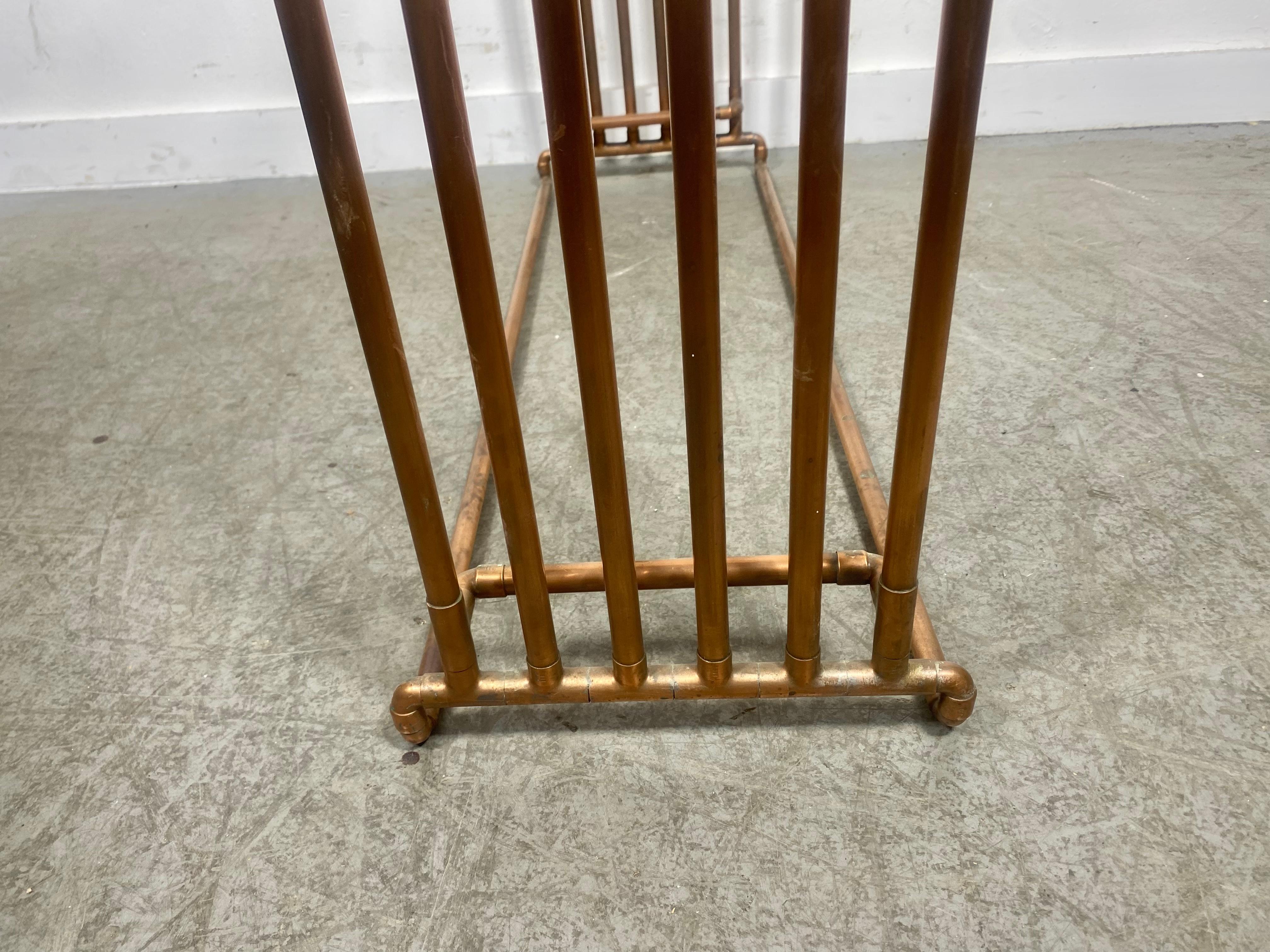 Hand-Crafted Sculpture Shelf in Copper Pipe by T J Volonis, Modernist / Architectural For Sale