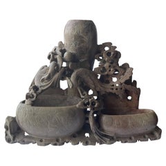 Sculpture - Shoushan carved stone Chinese vase