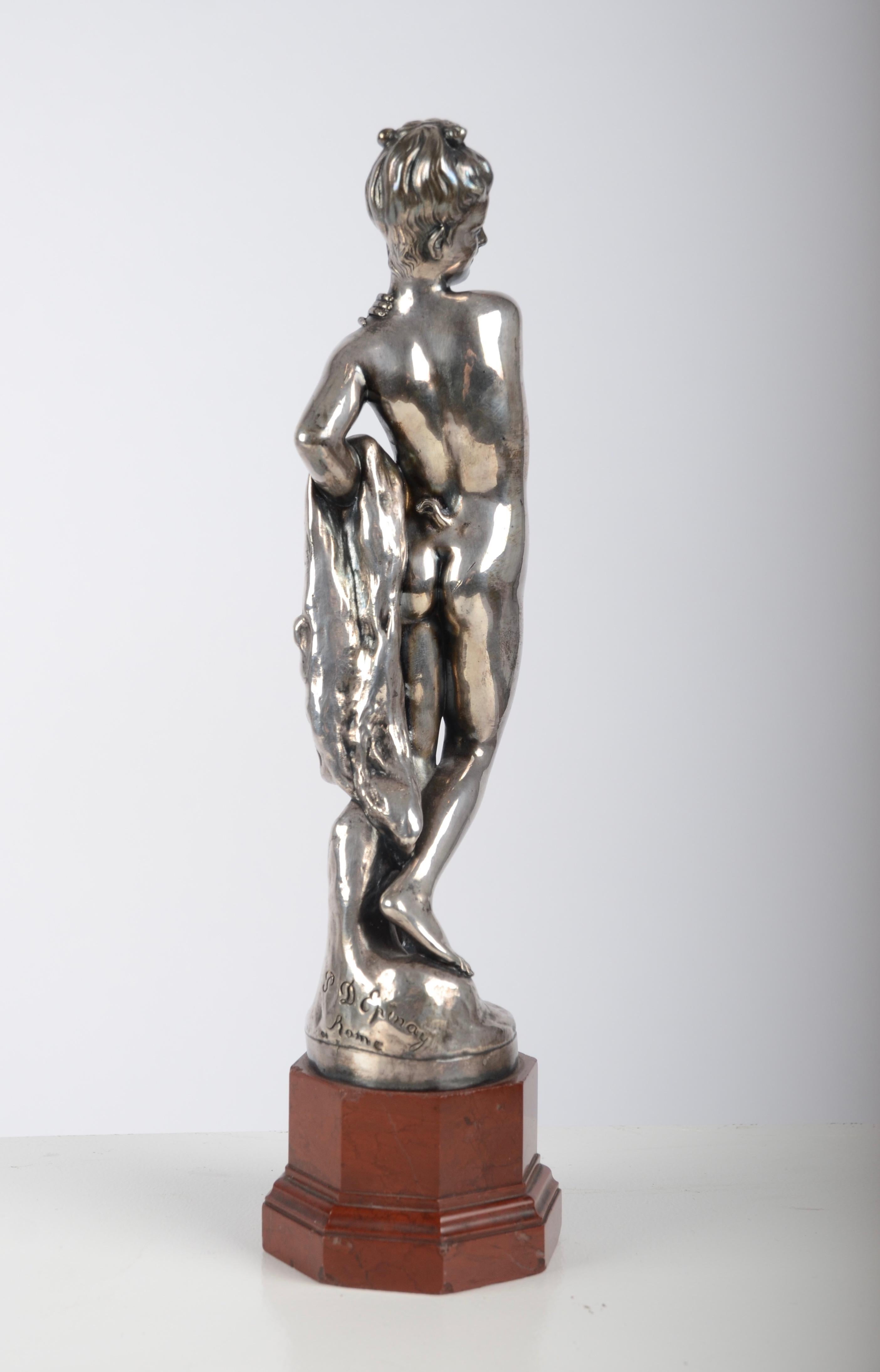 Art Deco Sculpture, Silver, Italy, 1930s