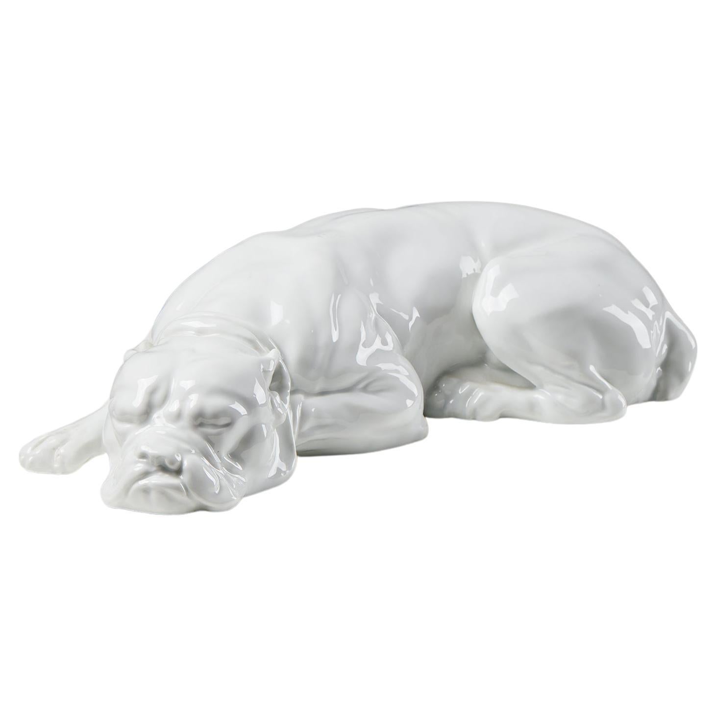 Sculpture 'Sleeping Boxer' Designed by Thure Öberg for Arabia, Finland, 1910 For Sale