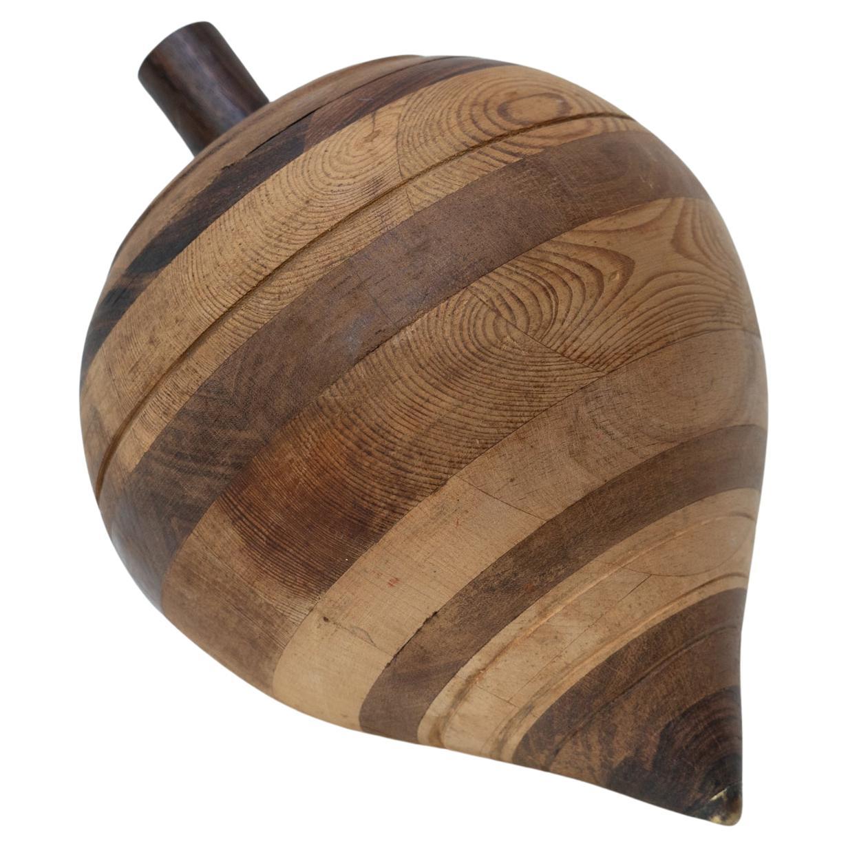 Escultura Trompo En Madera, circa 1990