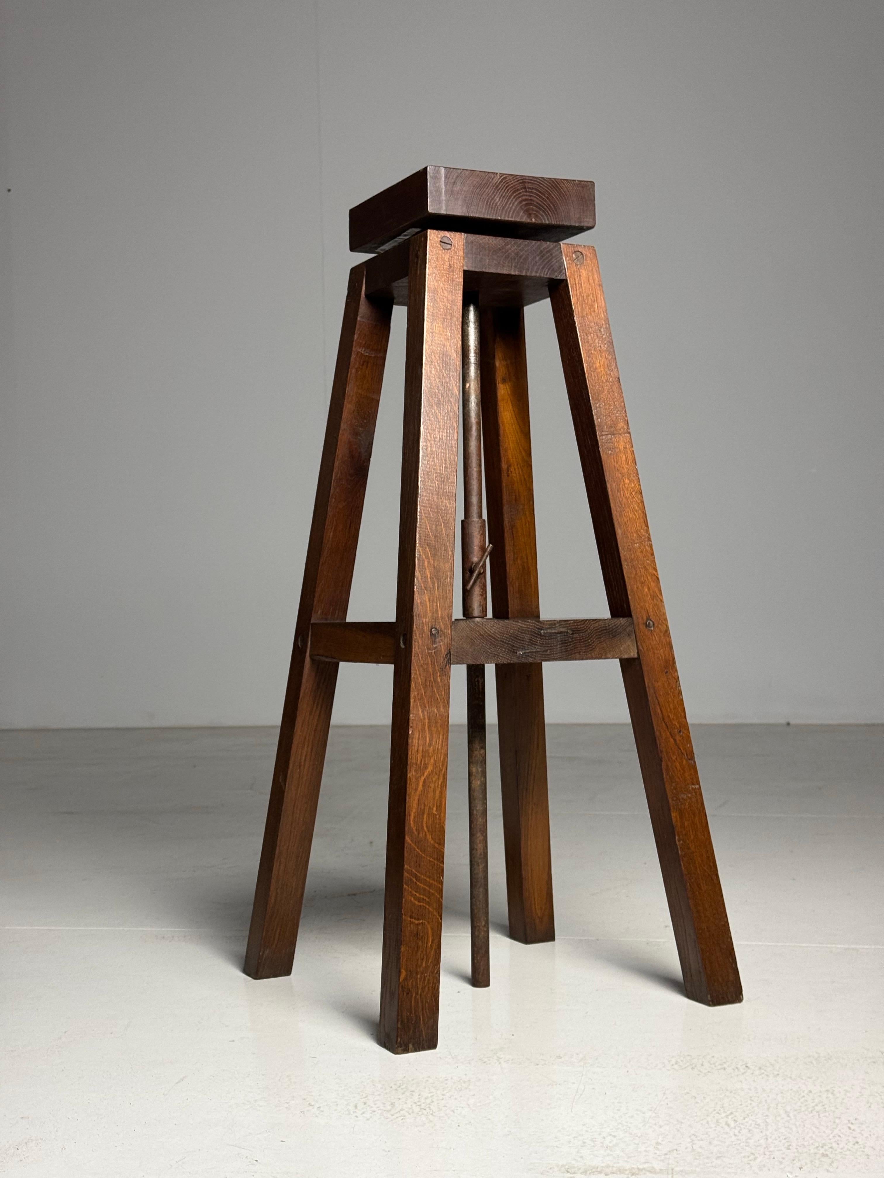 Quercia Supporto per scultura in legno Oak Wood vintage