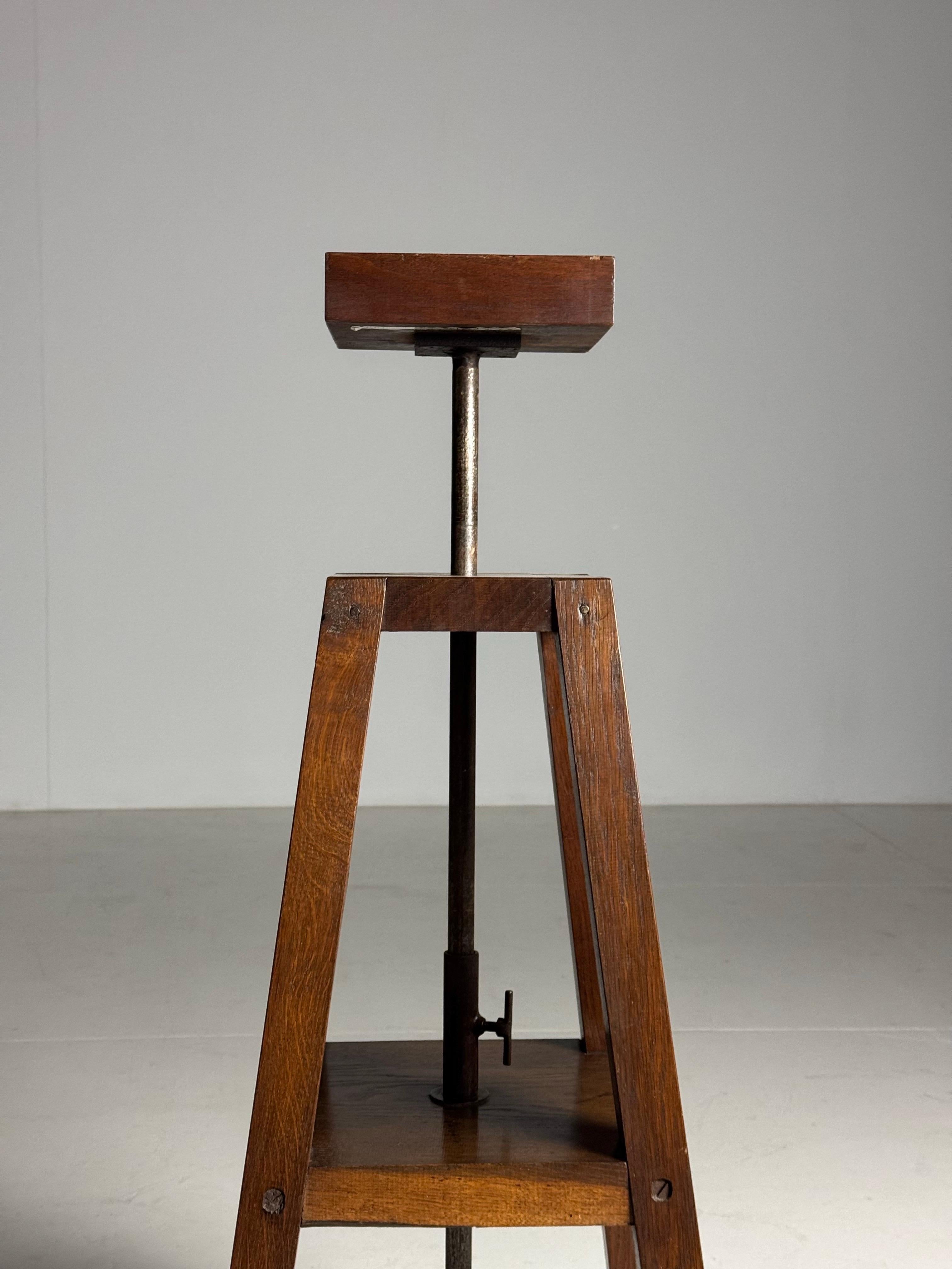 Supporto per scultura in legno Oak Wood vintage 3
