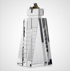 Glass Sculpture "Temple of the Lying Panthere" by Gunnar Cyrèn, Orrefors Crystal