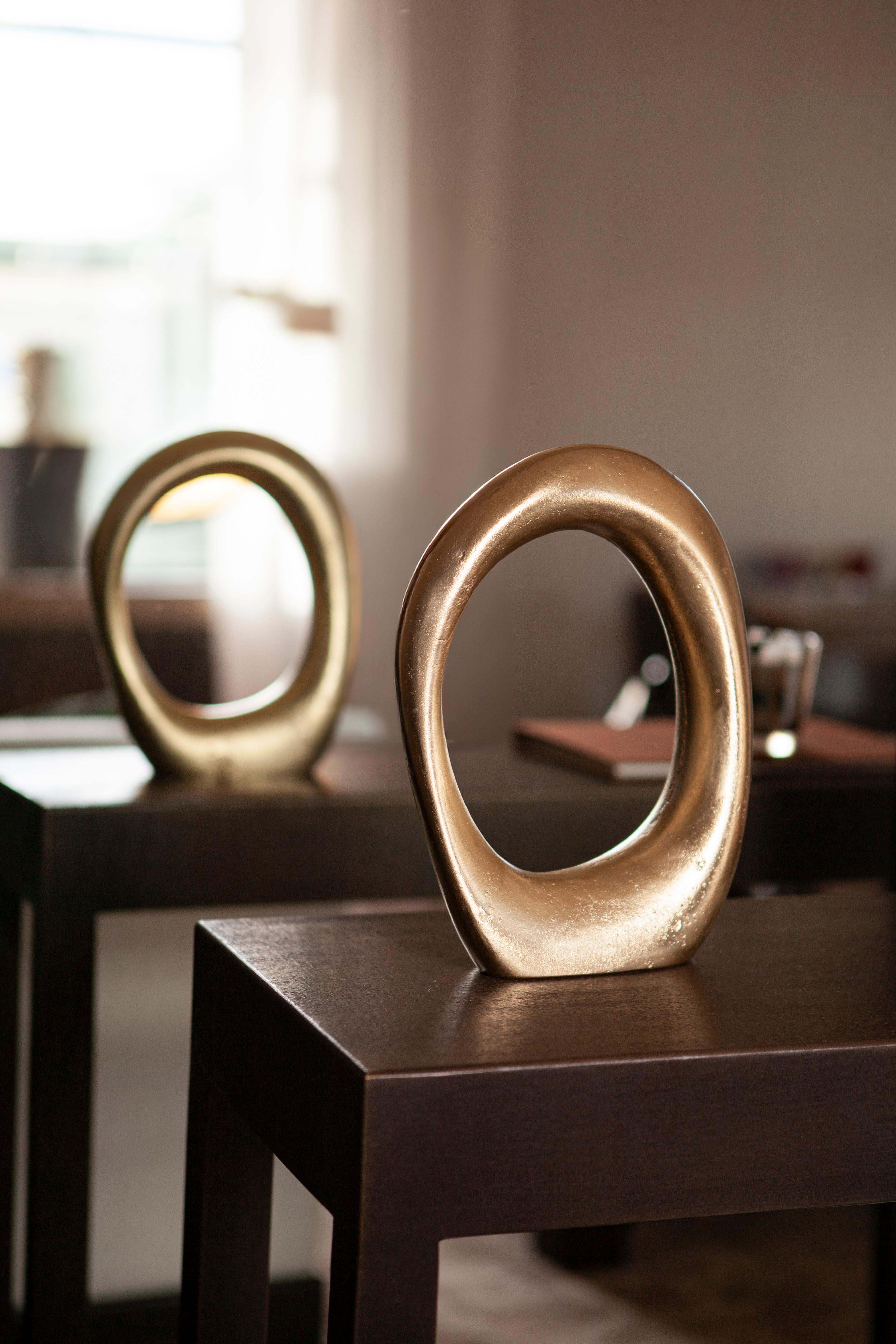 Polish Sculpture – Unique Textured Brass Artistic Design by Unsim For Sale