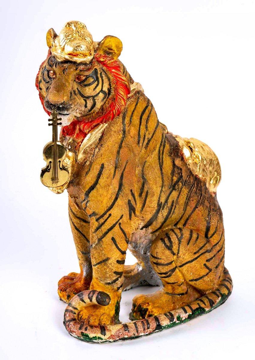Sculpture the Tiger and the Bulldog, Aaron Hinojosa, 20th Century In Excellent Condition For Sale In CRÉTEIL, FR