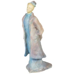 Antique Sculpture "The Woman", Edmond Lachenal, circa 1900