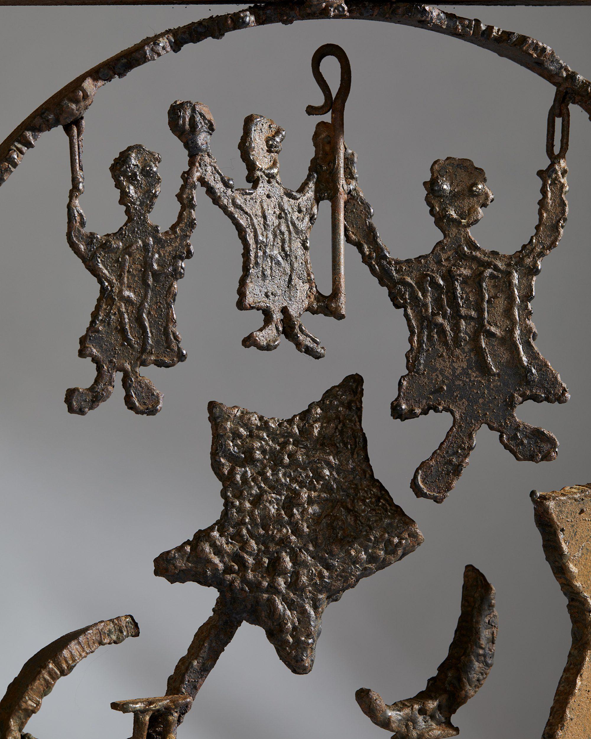 Large Forged Iron Sculpture Titled ‘Faith, Hope + Love’, Anonymous, Sweden 1950s For Sale 4