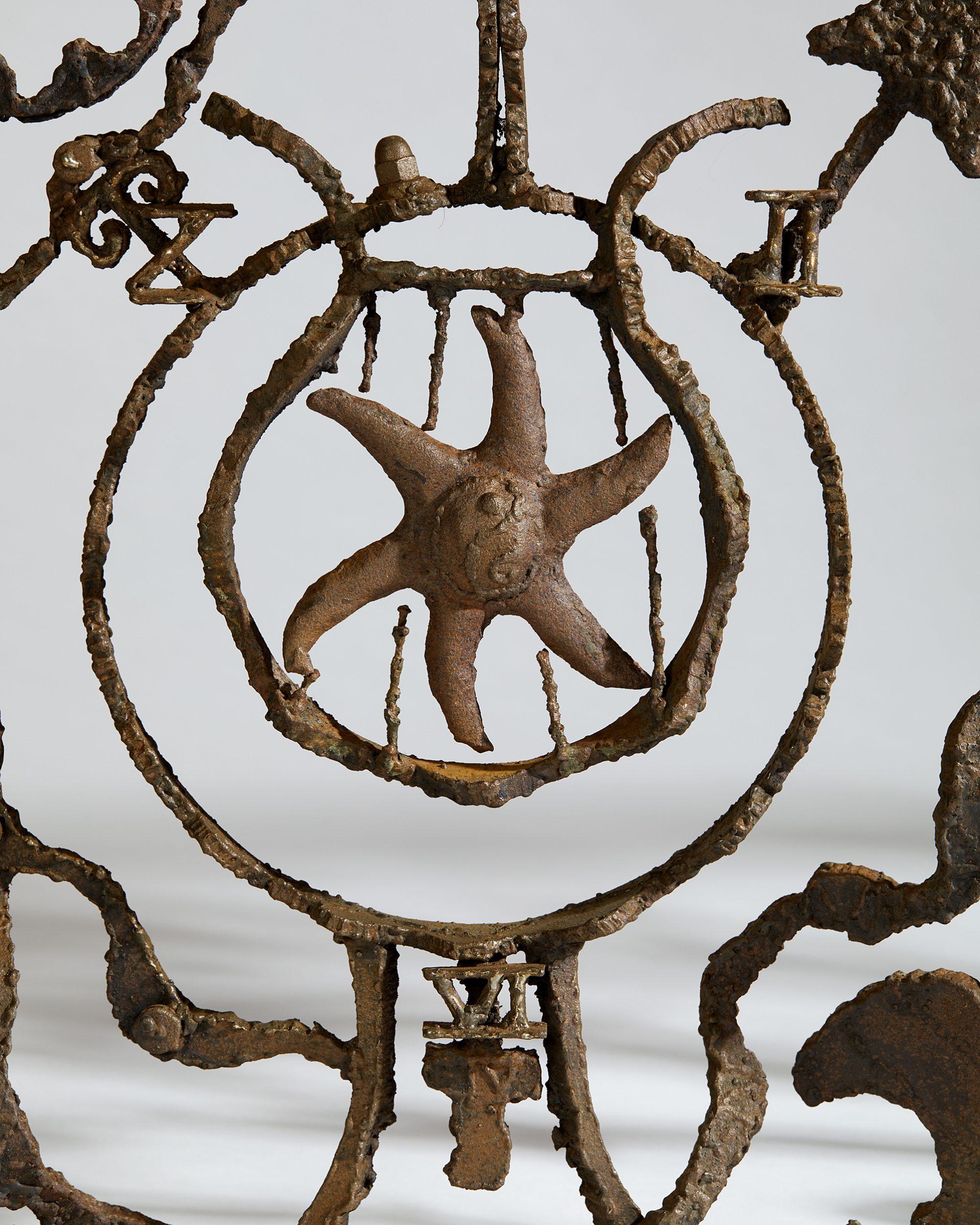 Large Forged Iron Sculpture Titled ‘Faith, Hope + Love’, Anonymous, Sweden 1950s For Sale 3