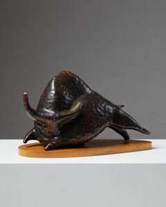 Scultura "Tjur" di Lillemor Mannerheim per Rörstrand, Svezia, anni '80