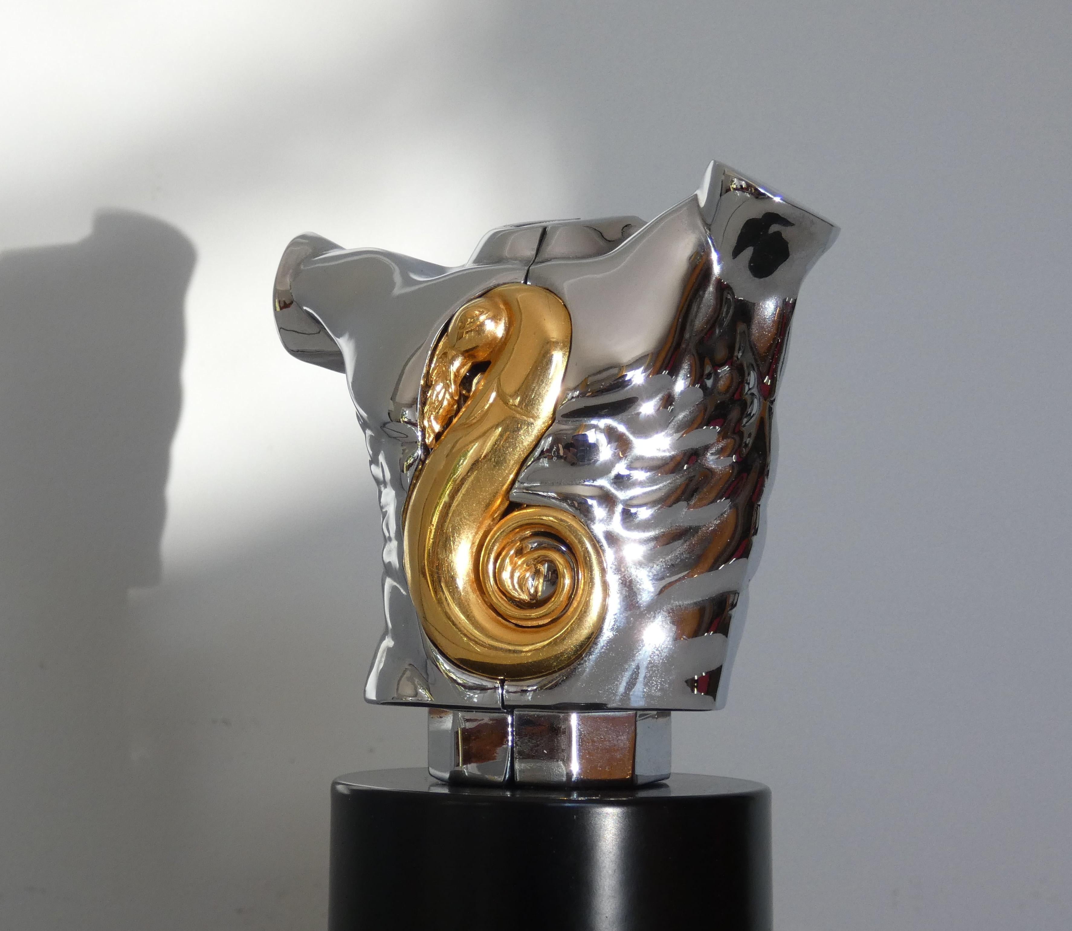 Bronze Sculpture Torso Roca by Miguel Berrocal, book and certificate 1991