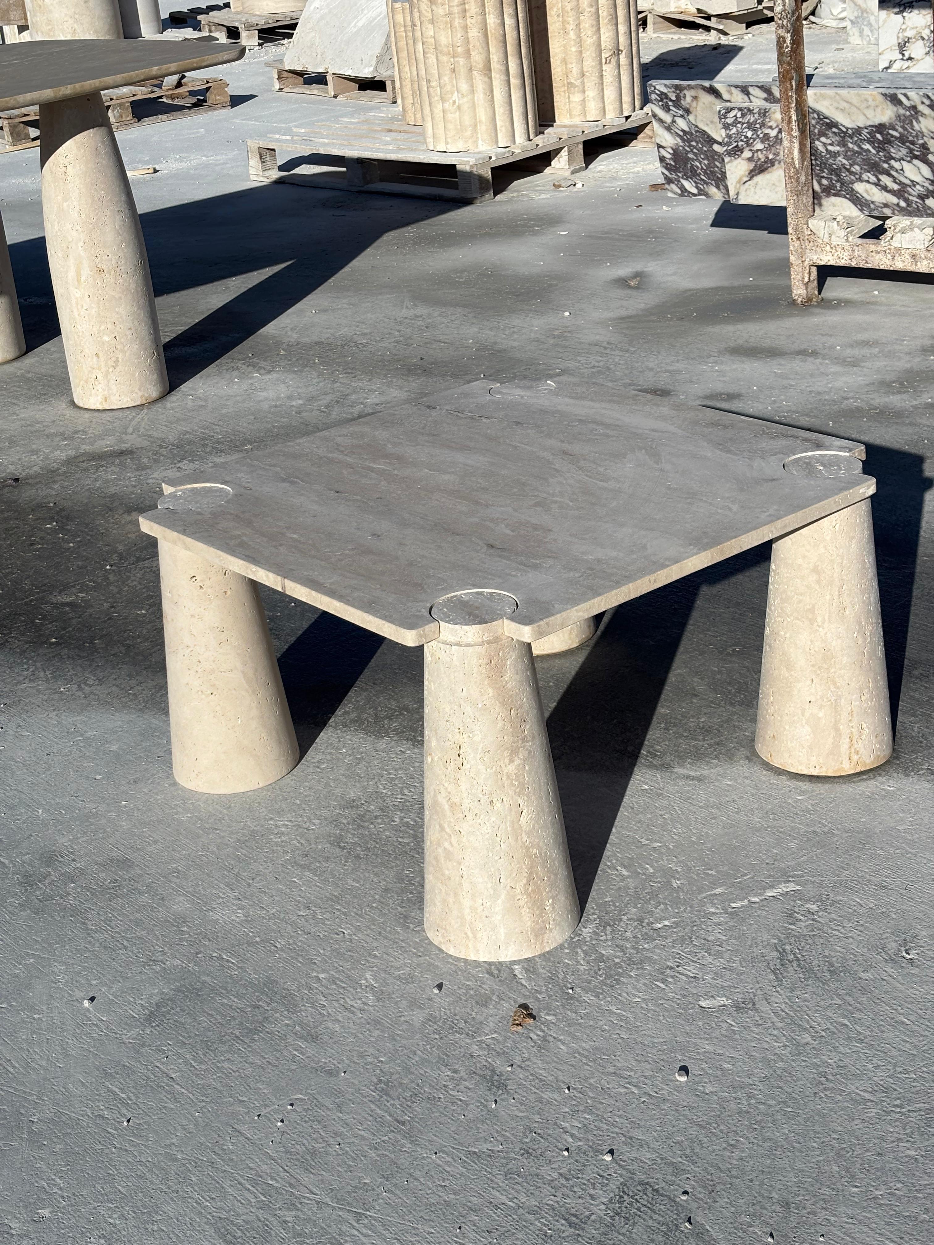 Tavolino da caffè in travertino scultura, tavolino da salotto minimalista fatto a mano in Stone Designs In condizioni Nuovo in vendita a İnegöl, TR