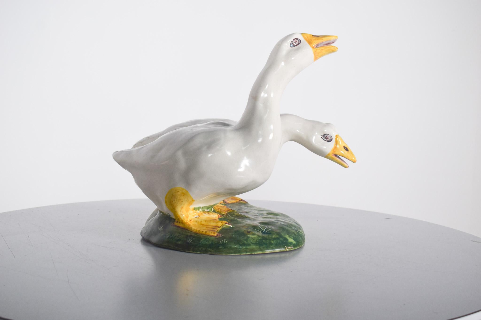 Skulptur, Zwei Enten in Sant'Anna Fayence, Portugal im Angebot 2