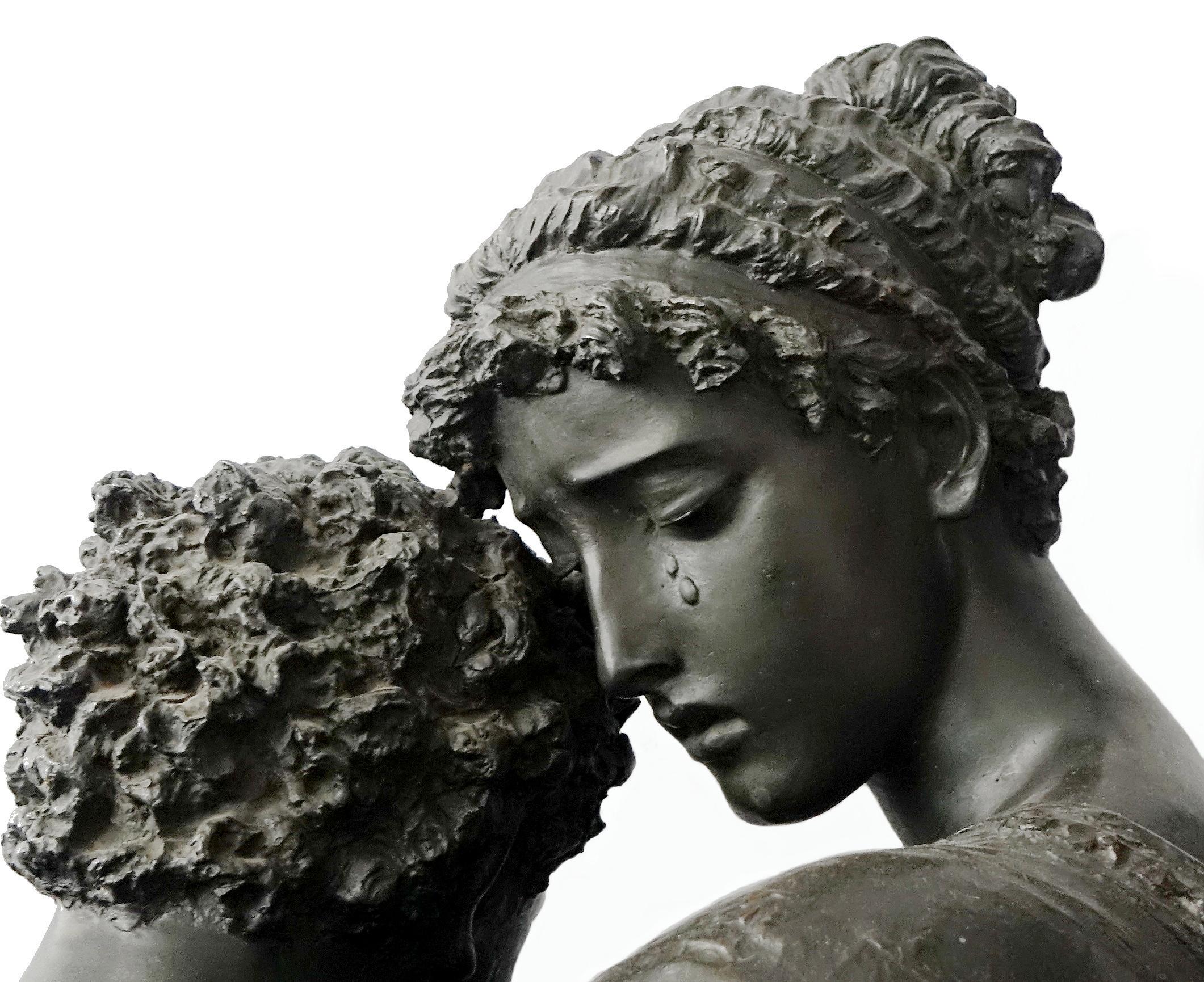 Sculpture “Ugo Foscolo Comforts Italy” Odoardo Tabacchi, Carnelli Foundry, Milan 2