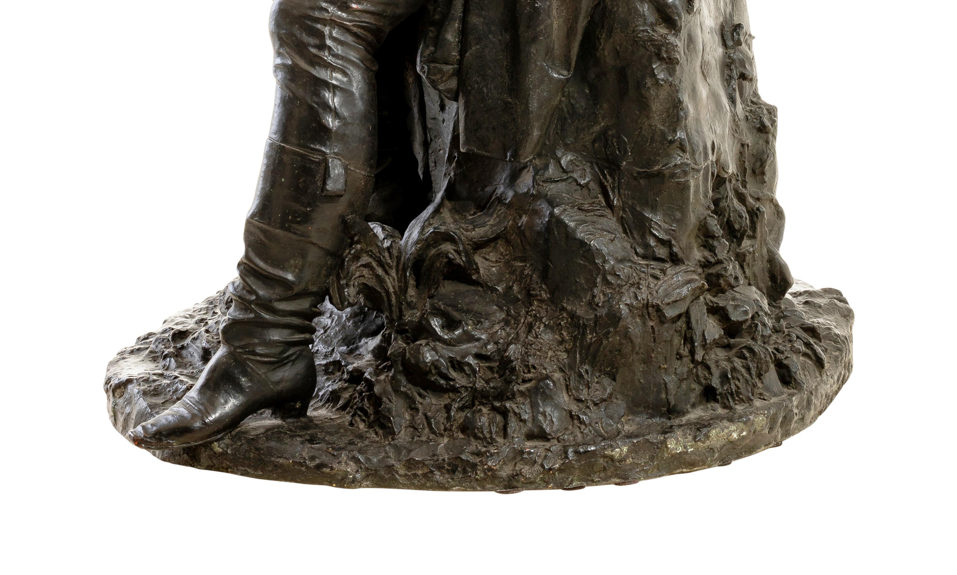 Sculpture “Ugo Foscolo Comforts Italy” Odoardo Tabacchi, Carnelli Foundry, Milan 3