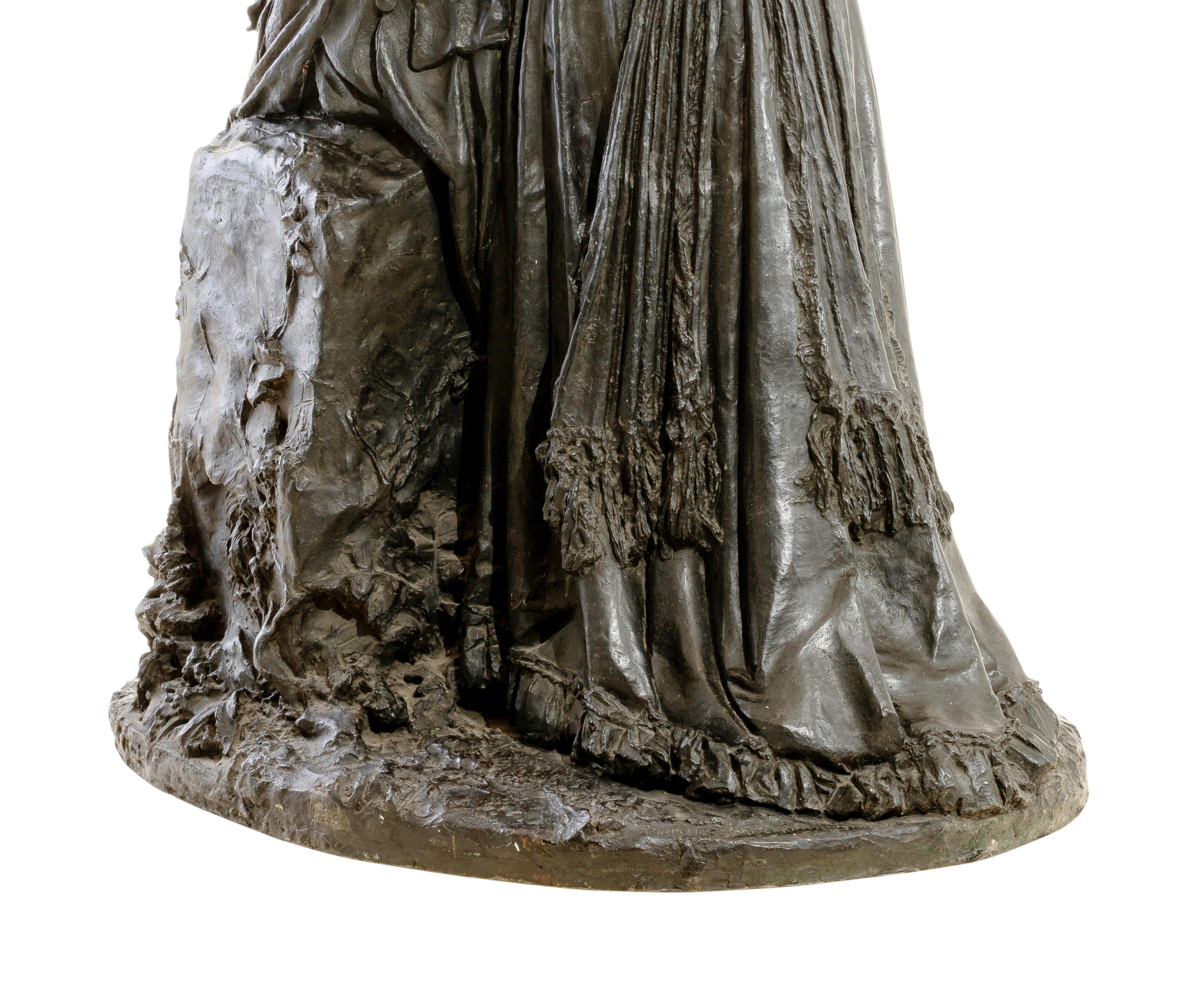 Sculpture “Ugo Foscolo Comforts Italy” Odoardo Tabacchi, Carnelli Foundry, Milan 5